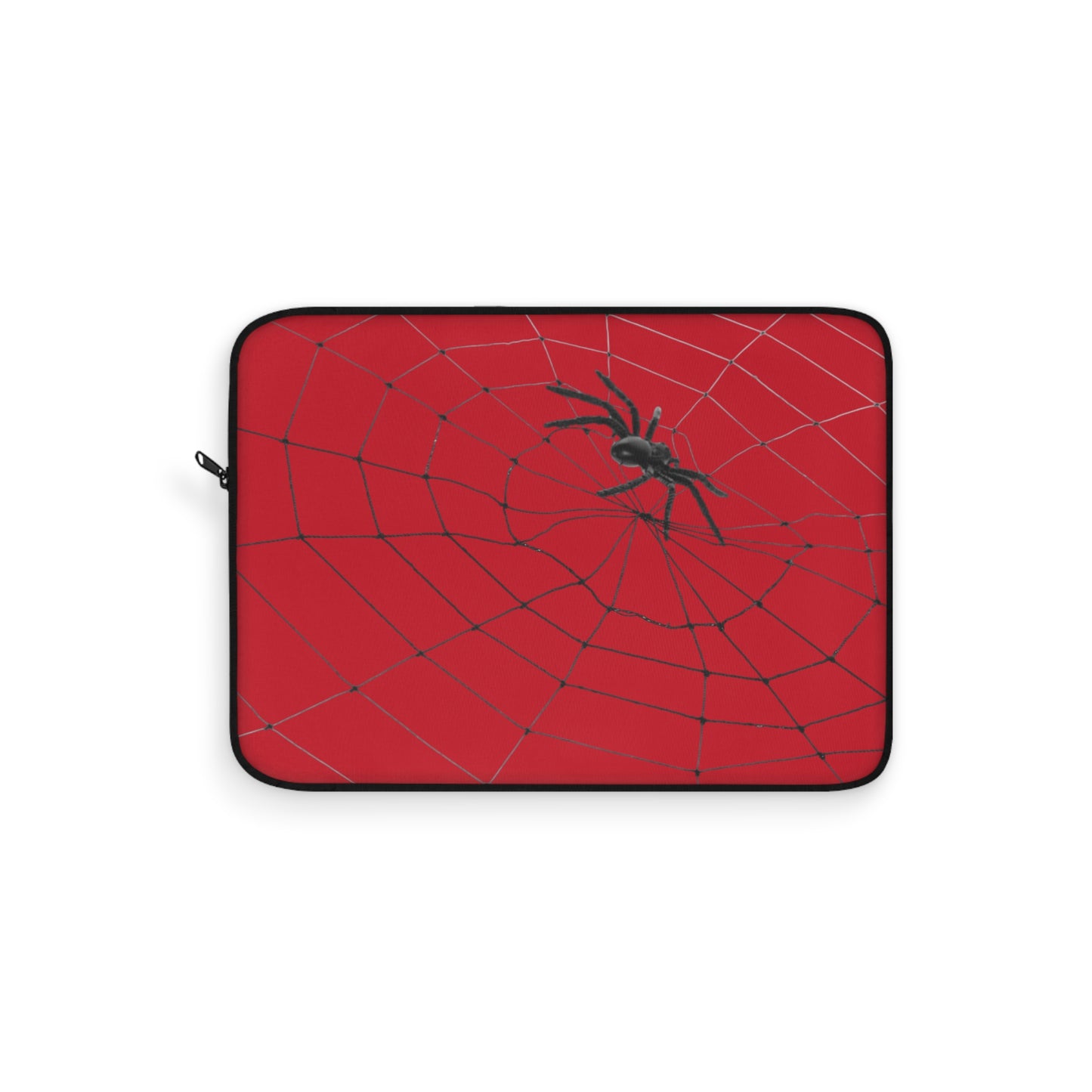 Spider in Web on Red Laptop Sleeve | Unique Laptop Case for Teens, Gift for Artists, Computer Sleeve, Geeky Tech Accessories