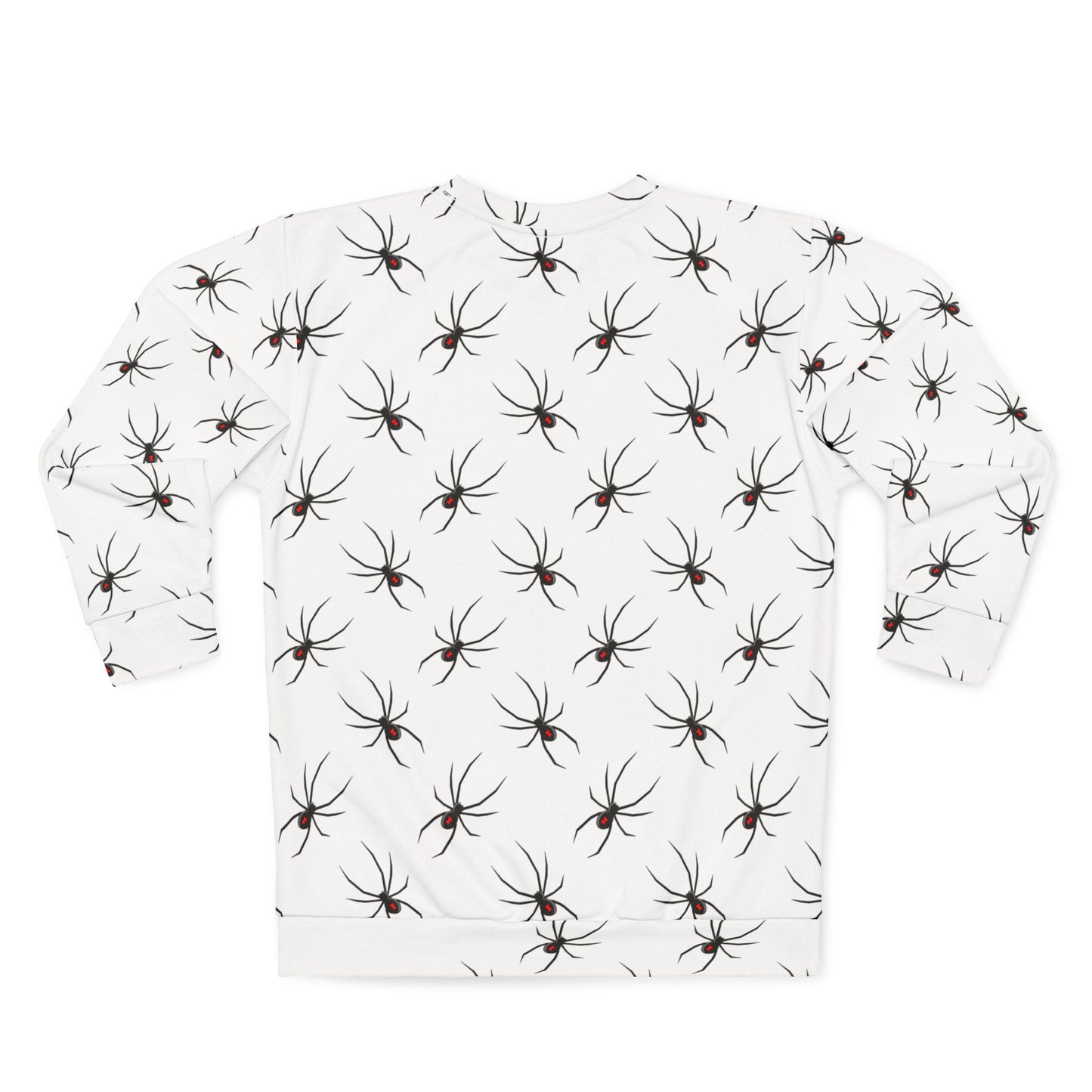 Spider Pattern 0n White Unisex Sweatshirt - Cozy Halloween Style, Fall Fashion, Graphic Jumper, Unique Gift, Streetwear