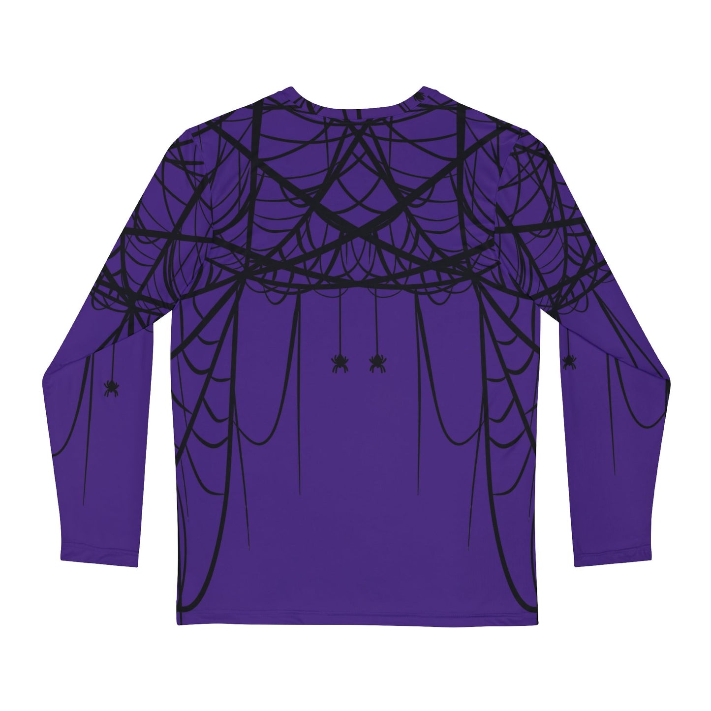 Men's Purple Long Sleeve Shirt with Double Spiderweb Design - Perfect for Halloween, Casual Wear, Gifts, and Parties