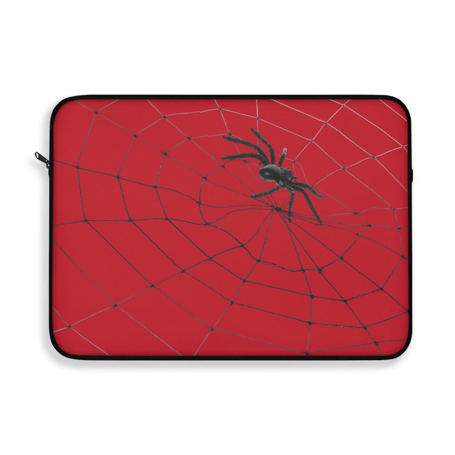 Spider in Web on Red Laptop Sleeve | Unique Laptop Case for Teens, Gift for Artists, Computer Sleeve, Geeky Tech Accessories