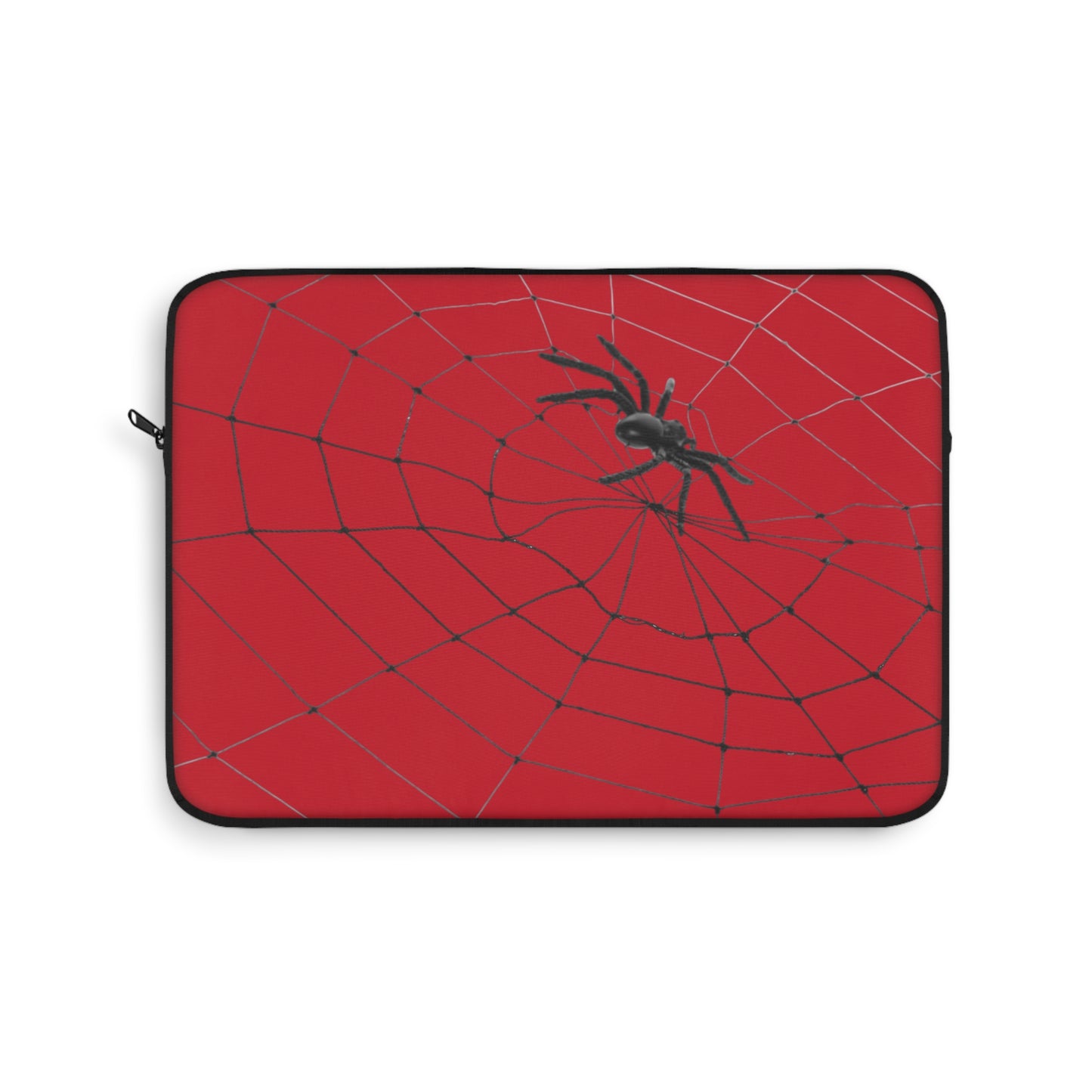 Spider in Web on Red Laptop Sleeve | Unique Laptop Case for Teens, Gift for Artists, Computer Sleeve, Geeky Tech Accessories