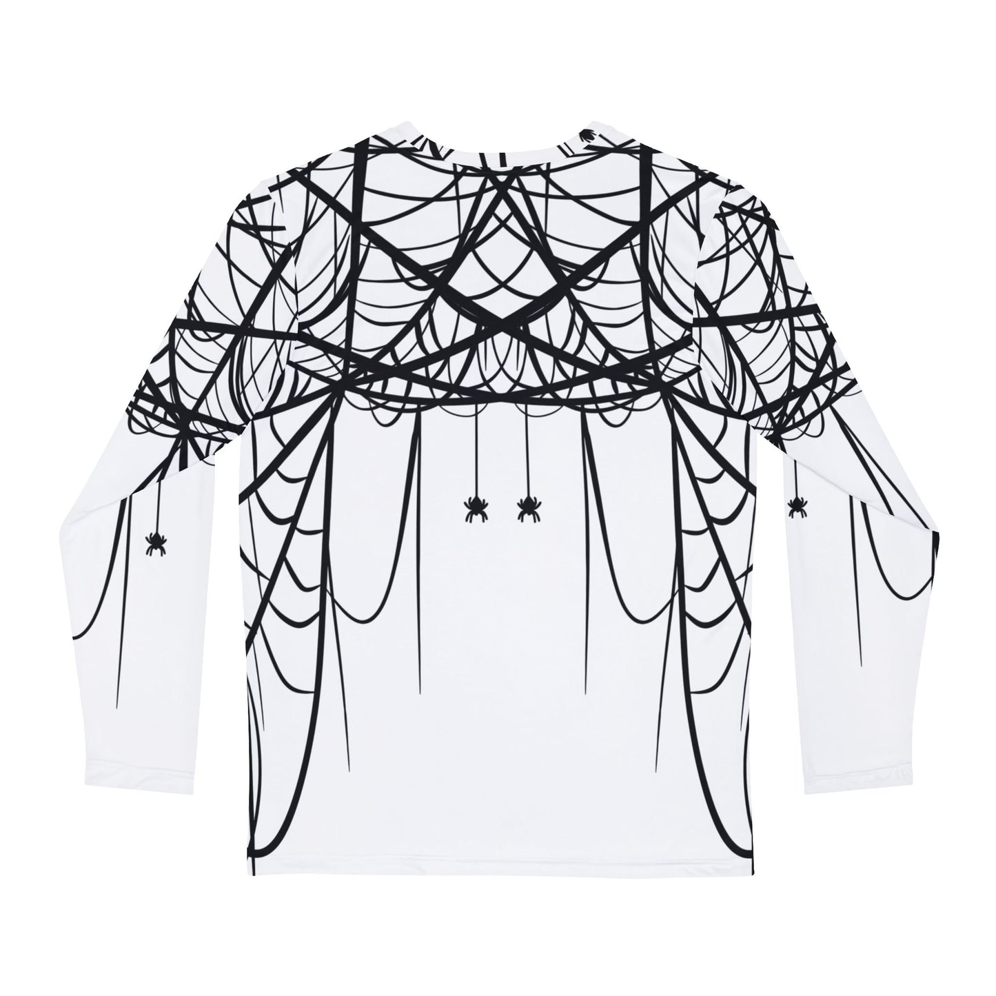 Men's White Long Sleeve Shirt White with Double Spiderweb Design - Perfect for Halloween, Casual Wear, Gifts, and Parties