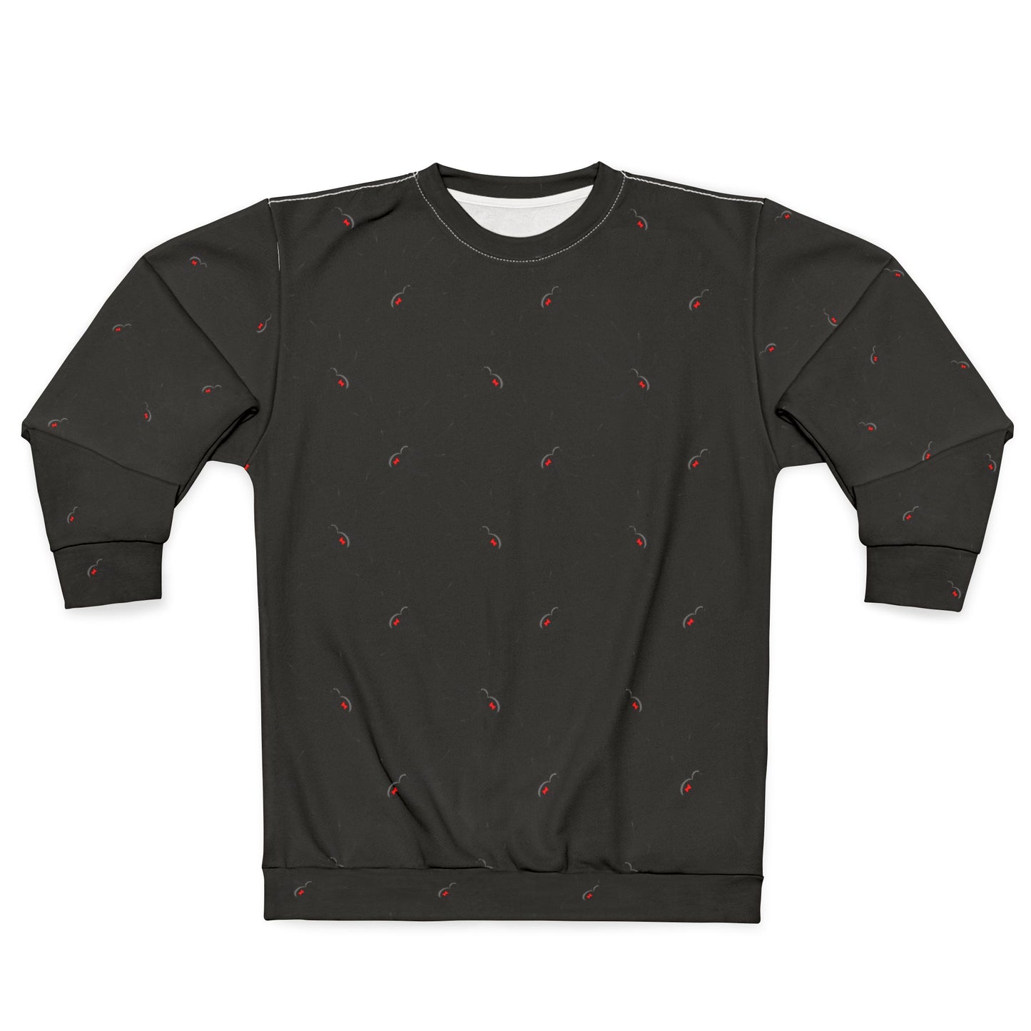 Spider Pattern 0n Black Unisex Sweatshirt - Cozy Halloween Style, Fall Fashion, Graphic Jumper, Unique Gift, Streetwear