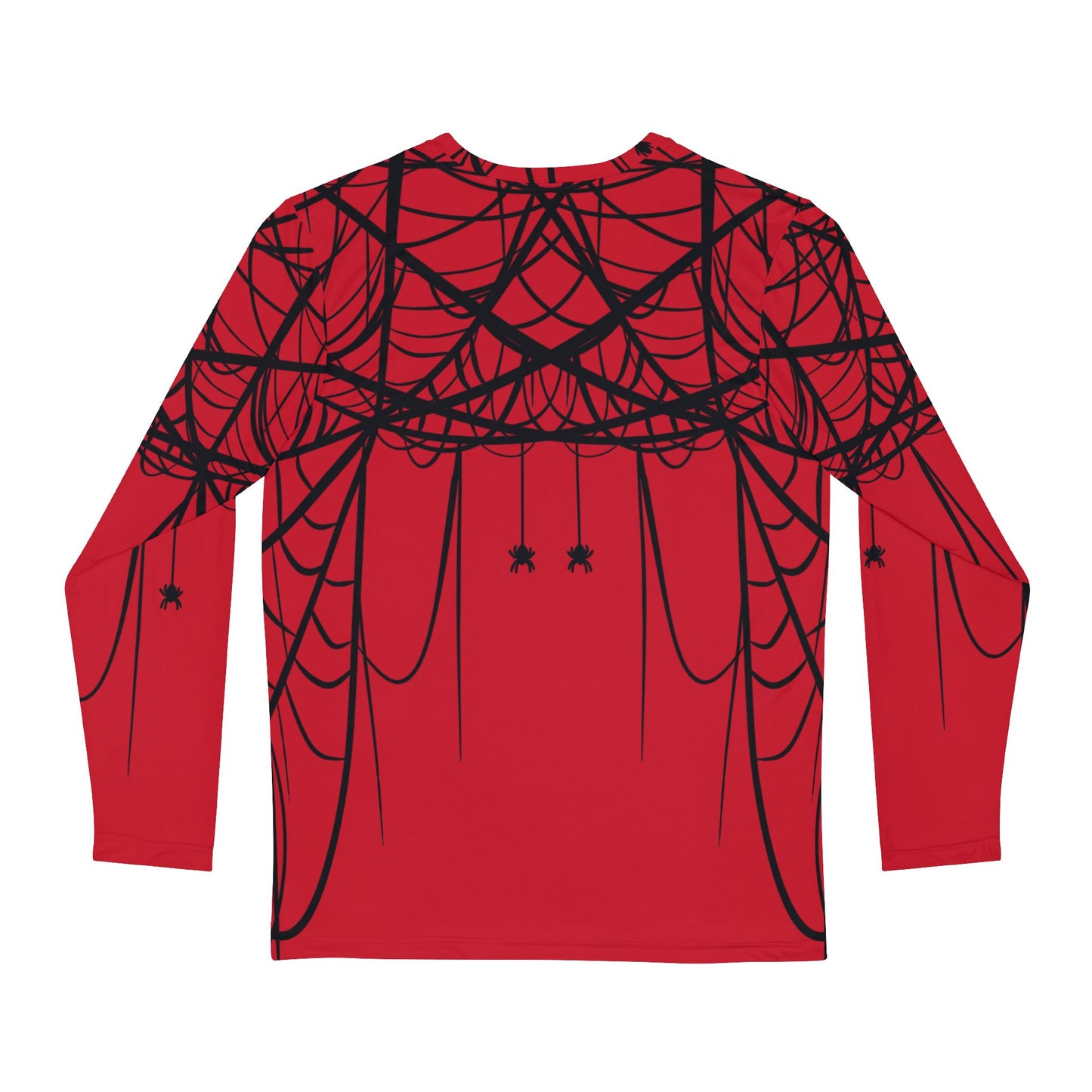 Men's Red Long Sleeve Shirt with Double Spiderweb Design - Perfect for Halloween, Casual Wear, Gifts, and Parties