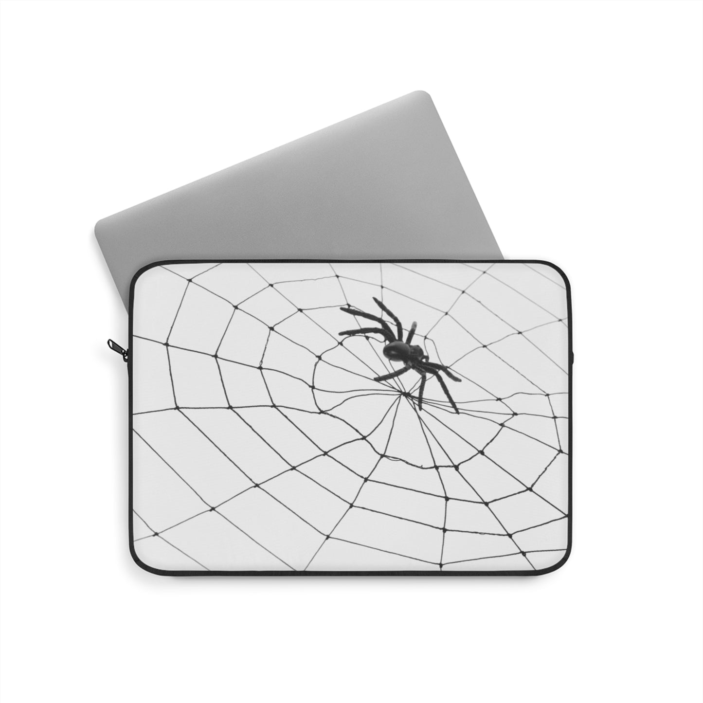 Spider in Web on White Laptop Sleeve | Unique Laptop Case for Teens, Gift for Artists, Computer Sleeve, Geeky Tech Accessories
