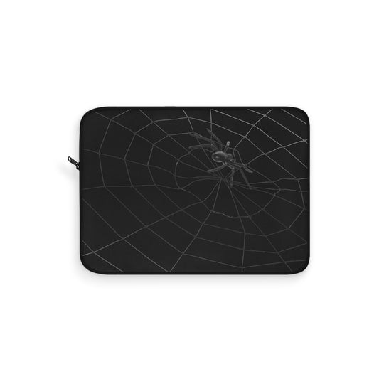 Spider in Web on Black Laptop Sleeve | Unique Laptop Case for Teens, Gift for Artists, Computer Sleeve, Geeky Tech Accessories