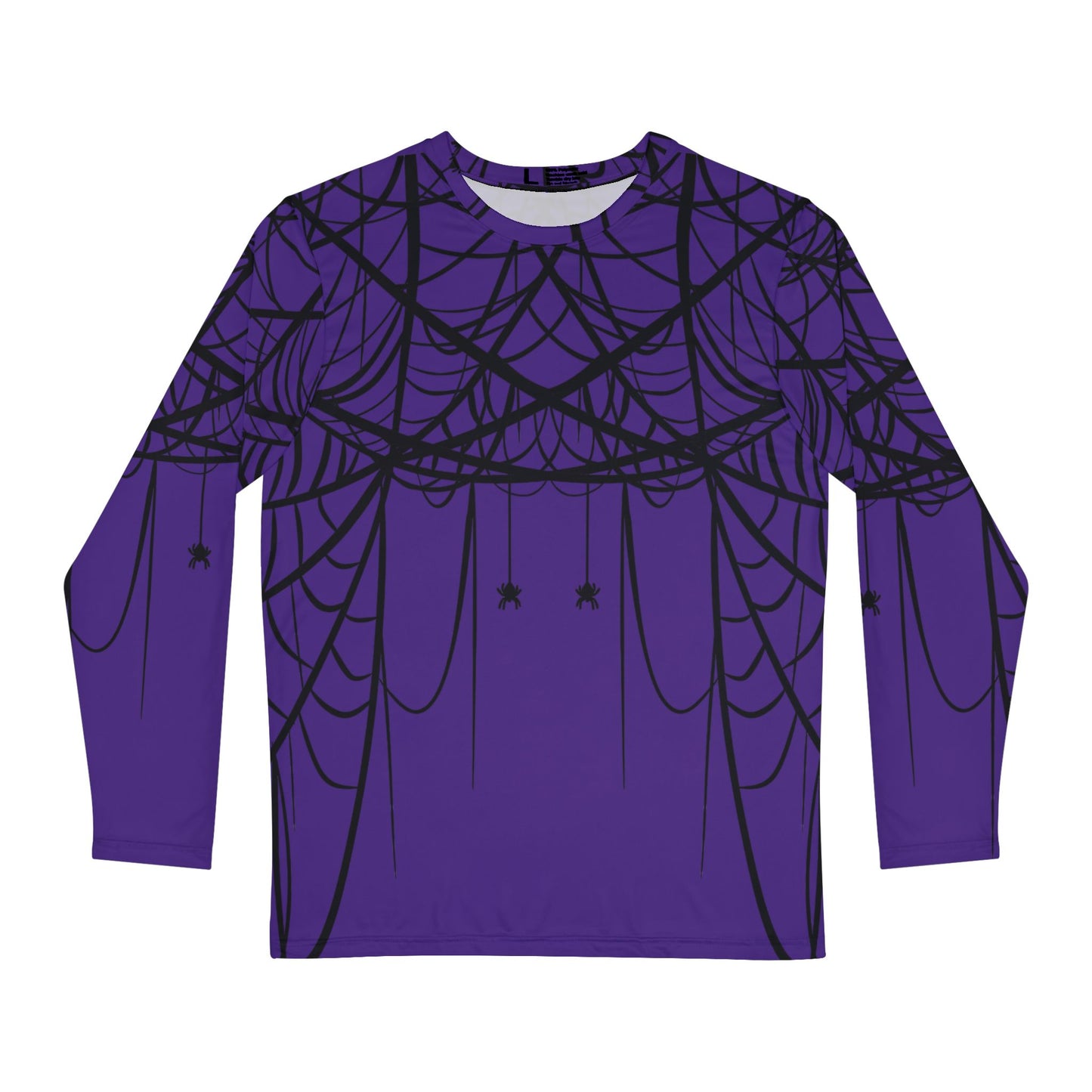 Men's Purple Long Sleeve Shirt with Double Spiderweb Design - Perfect for Halloween, Casual Wear, Gifts, and Parties