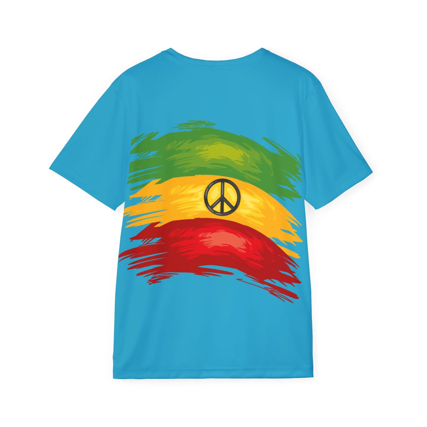 Turquoise Rasta Peace Men's Sports Jersey, Casual Tee, Athletic Wear, Music Festival Shirt, Gift for Him, Summer Sports Apparel