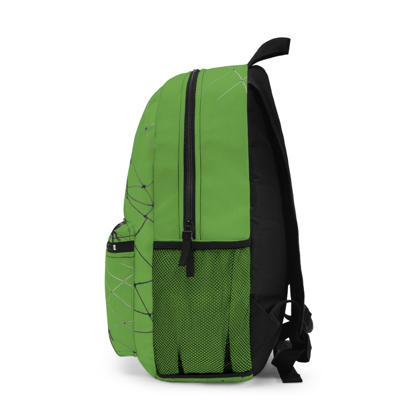 Spider Web on Green Backpack, Stylish Daypack for Spooky Season, Ideal for Halloween, School, and Travel, Trendy Gift for Kids and Teens