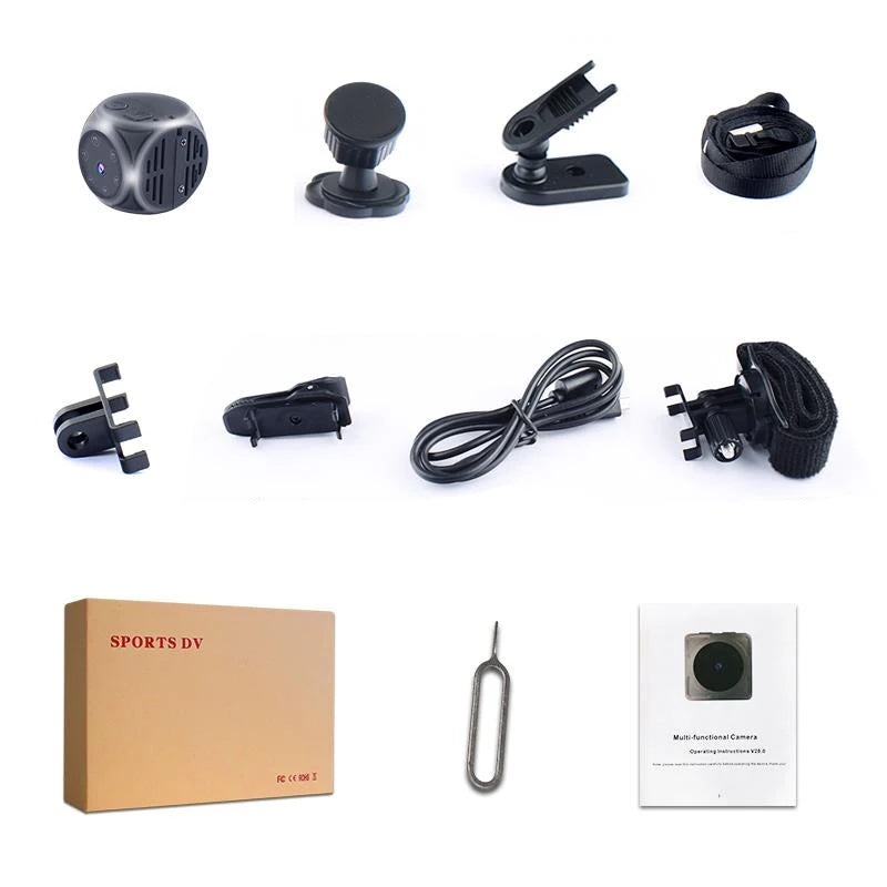 Portable Mini HD 1080P Camera With Night Vision and Motion Detection Indoor Outdoor Small Security Camera Support Hidden TF Card