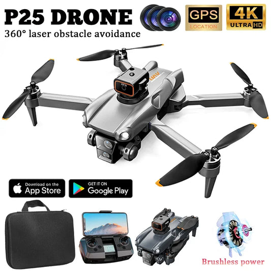 P25 RC Drone GPS 8K Professional with Camera 5G WIFI 360° Obstacle Avoidance FPV Brushless Motor RC Quadcopter Mini Drone