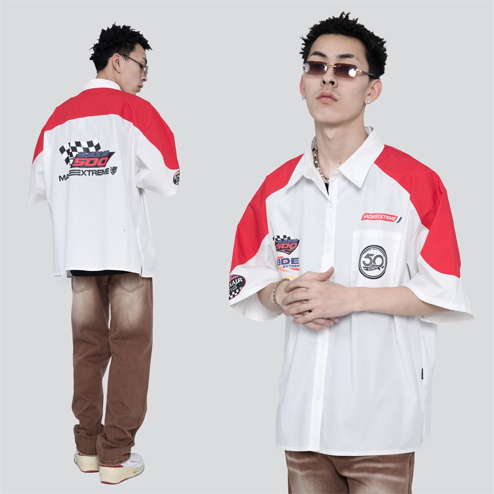 Bold and Distinctive: Men's Patchwork Oversized Shirts