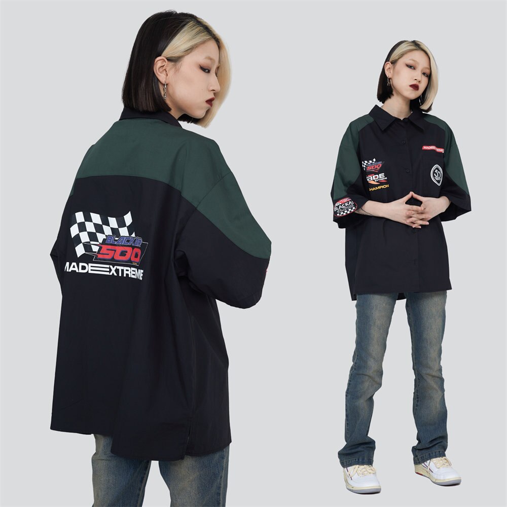 Bold and Distinctive: Men's Patchwork Oversized Shirts