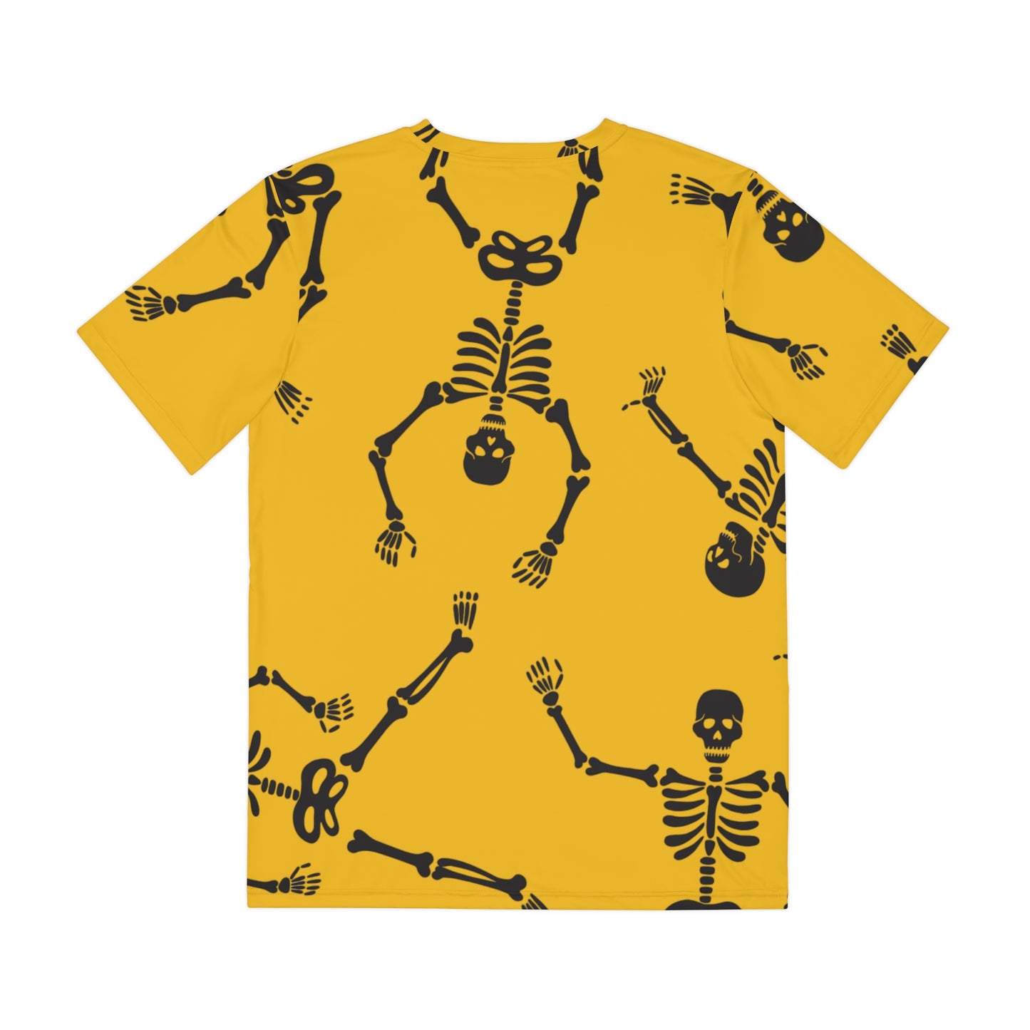 Yellow Halloween Skeleton Tee, Fun Unisex Shirt, Spooky Graphic T-Shirt, Casual Costume Top, Perfect for Halloween Parties, Festive Wear