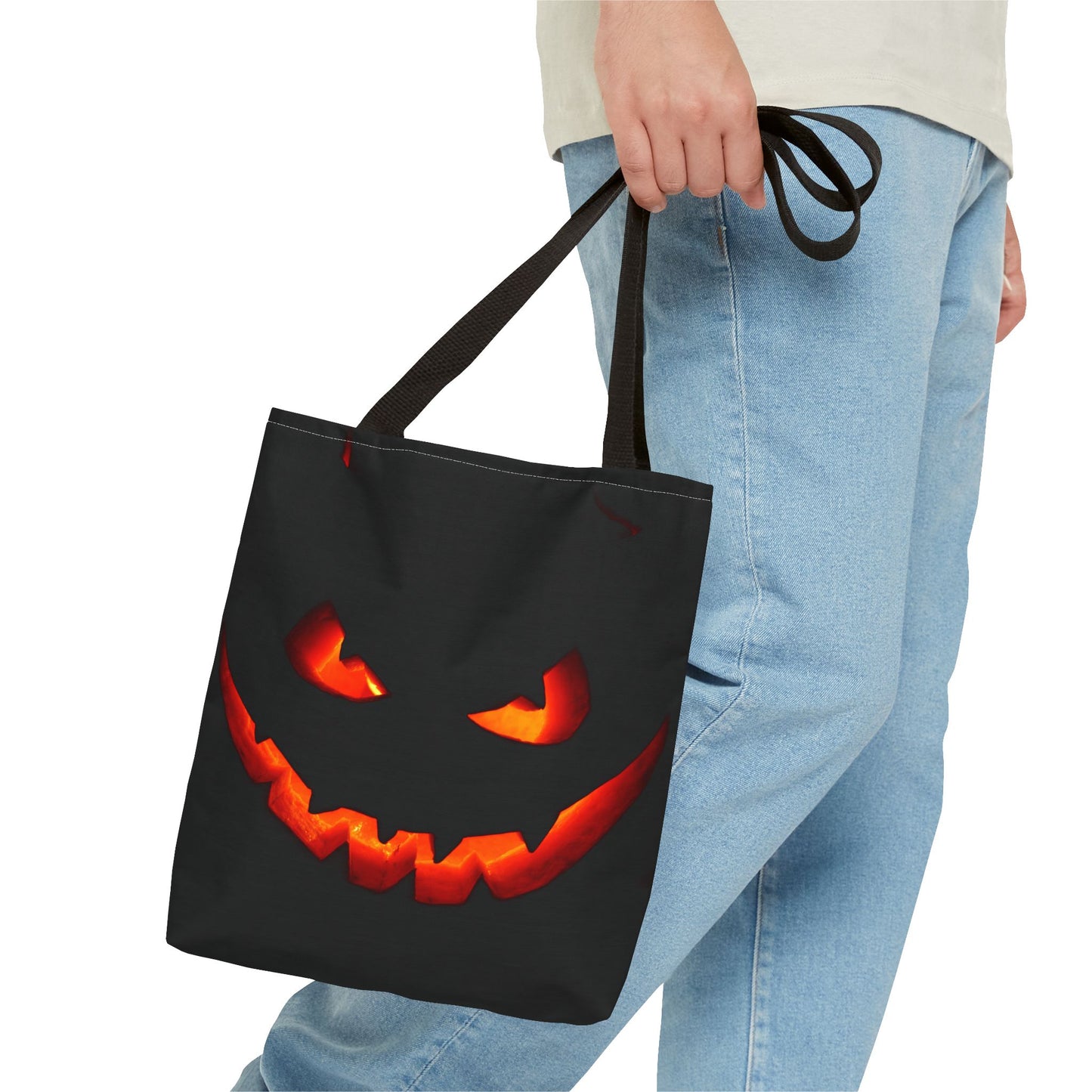 Halloween Pumpkin Tote Bag, Spooky Bag, Trick or Treat, Fall Fashion, Halloween Party Decoration, Ghostly Gift Idea