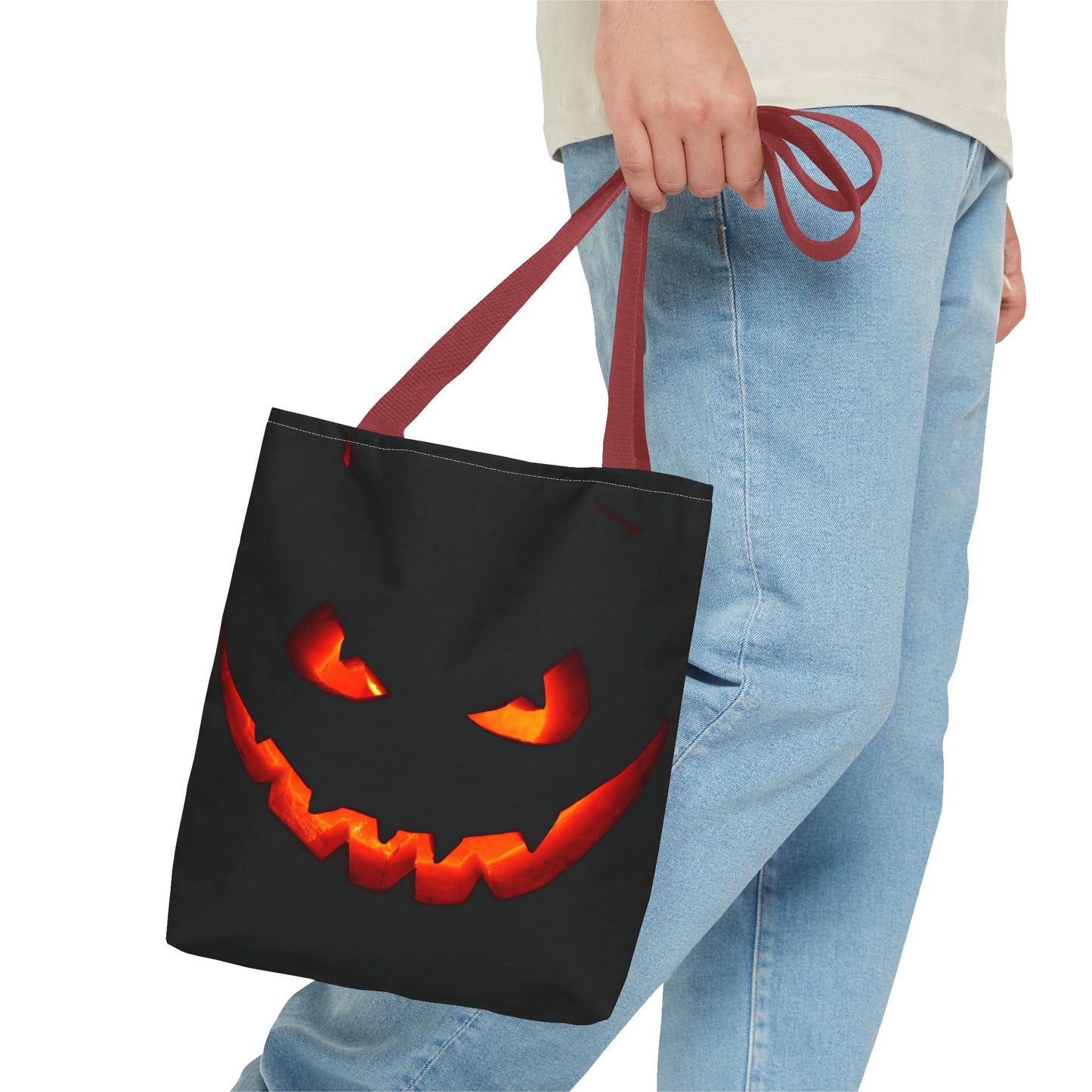 Halloween Pumpkin Tote Bag, Spooky Bag, Trick or Treat, Fall Fashion, Halloween Party Decoration, Ghostly Gift Idea