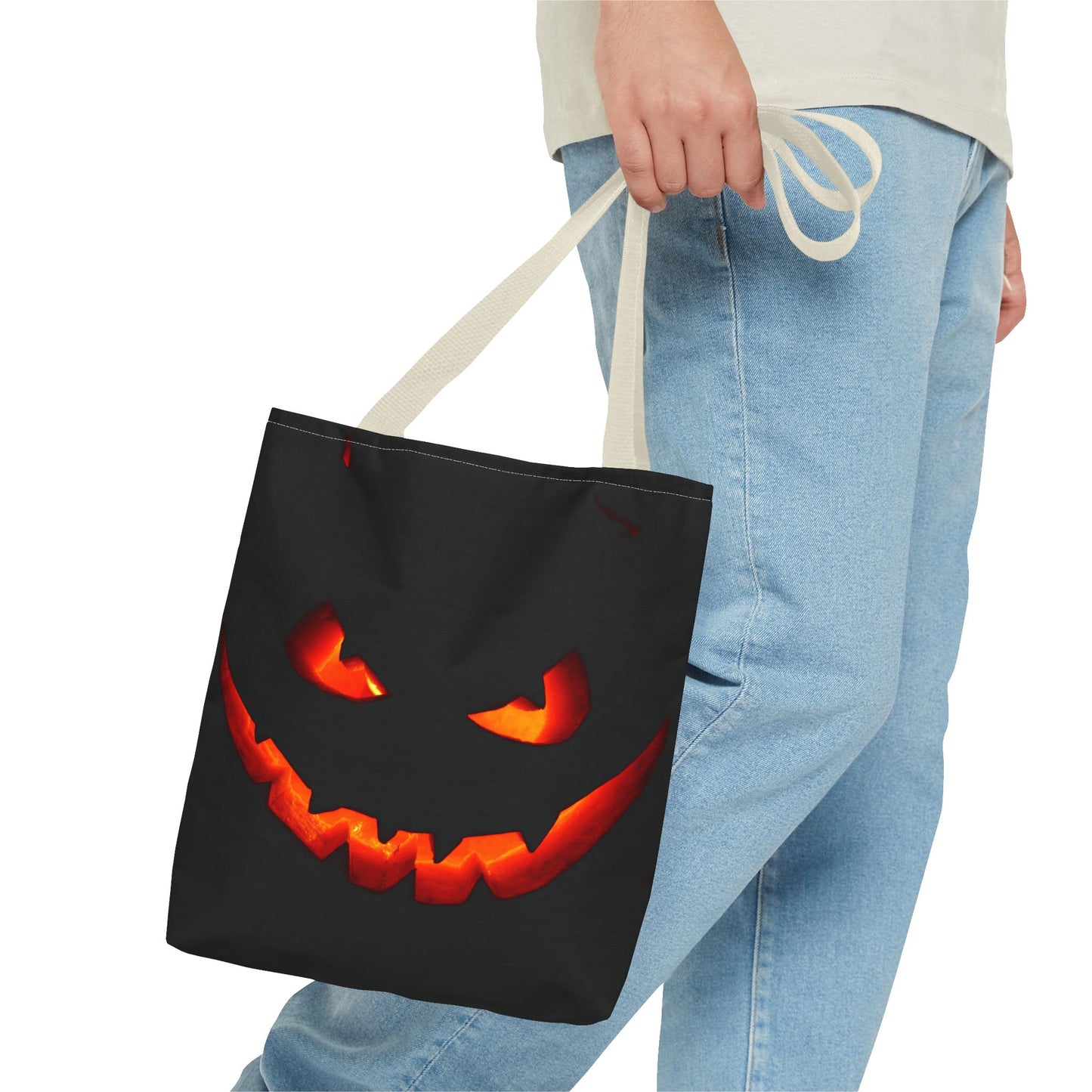 Halloween Pumpkin Tote Bag, Spooky Bag, Trick or Treat, Fall Fashion, Halloween Party Decoration, Ghostly Gift Idea