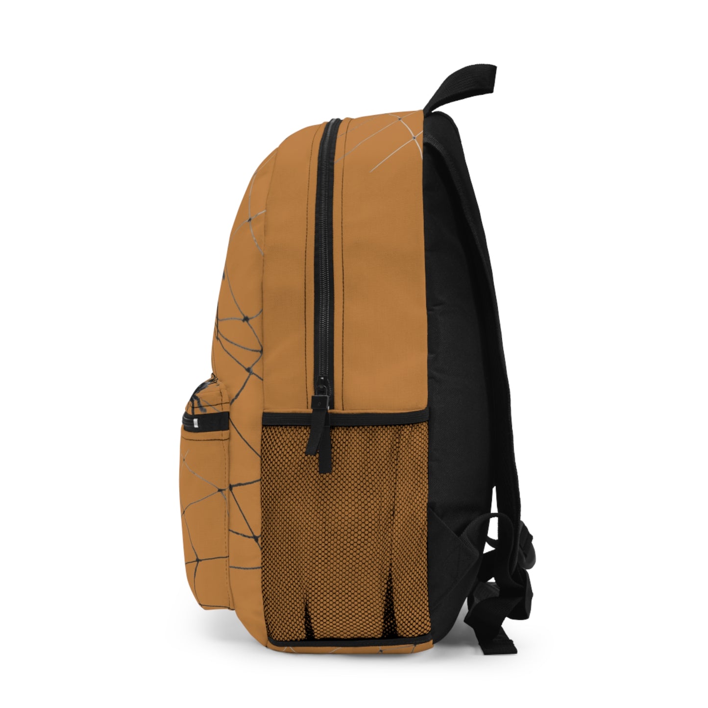 Spider Web on Light Brown Backpack, Stylish Daypack for Spooky Season, Ideal for Halloween, School, and Travel, Trendy Gift for Kids and Teens