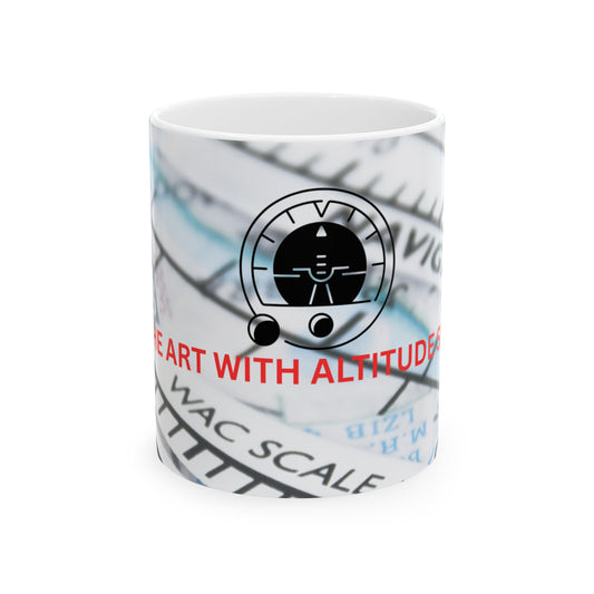 Altitude Art Ceramic Mug - Great for Pilots, Aviation Lovers, Gifts for Graduations, Home or Office Coffee Cup, 11oz & 15oz Sizes