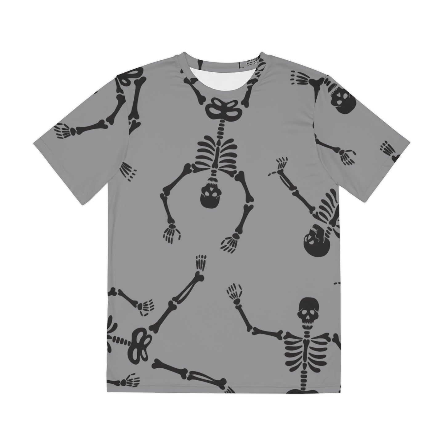 Grey Halloween Skeleton Tee, Fun Unisex Shirt, Spooky Graphic T-Shirt, Casual Costume Top, Perfect for Halloween Parties, Festive Wear