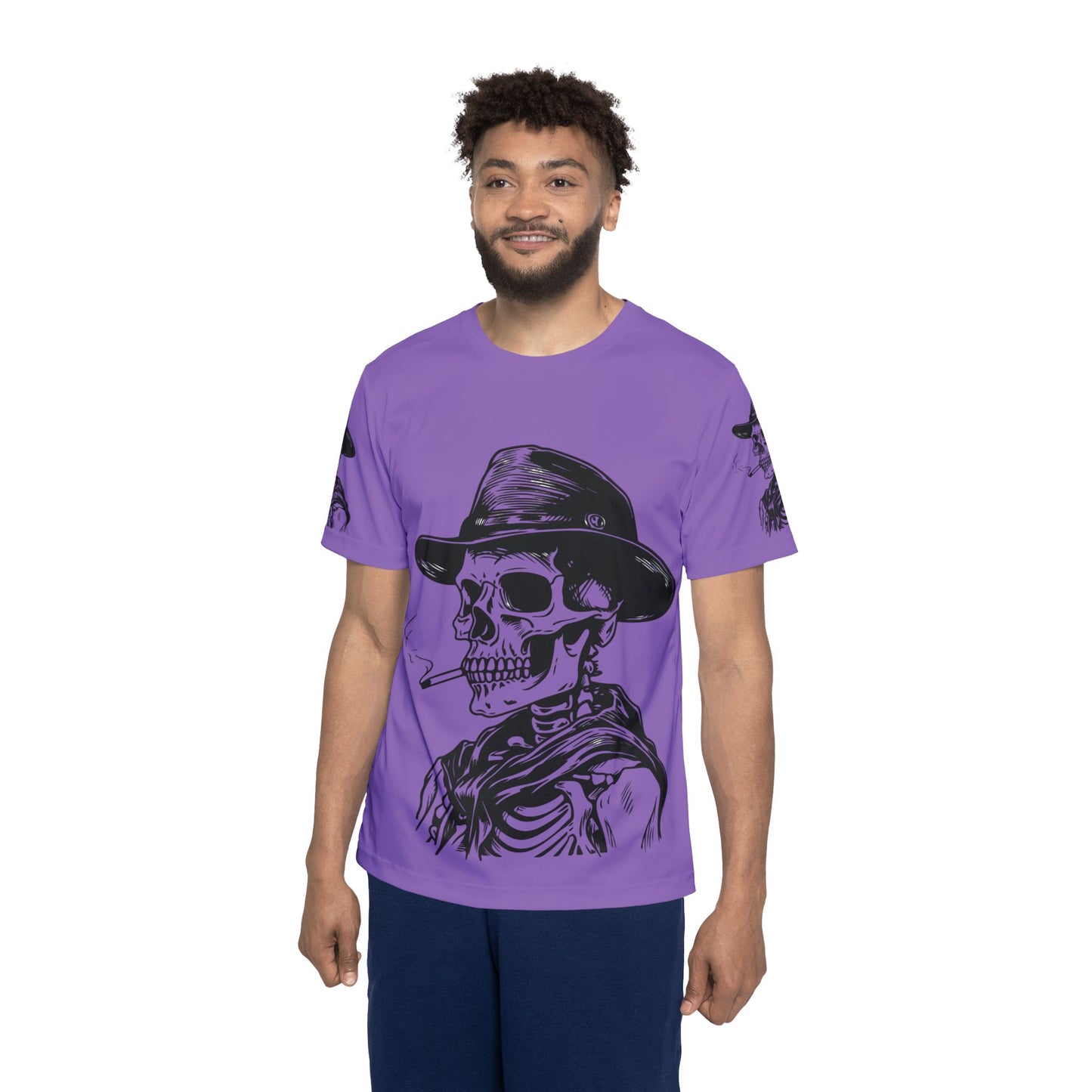 Purple Skull Graphic Sports Jersey | Perfect for Halloween, Festivals, Gym Wear, Bold Fashion Statement, Unique Gift Idea