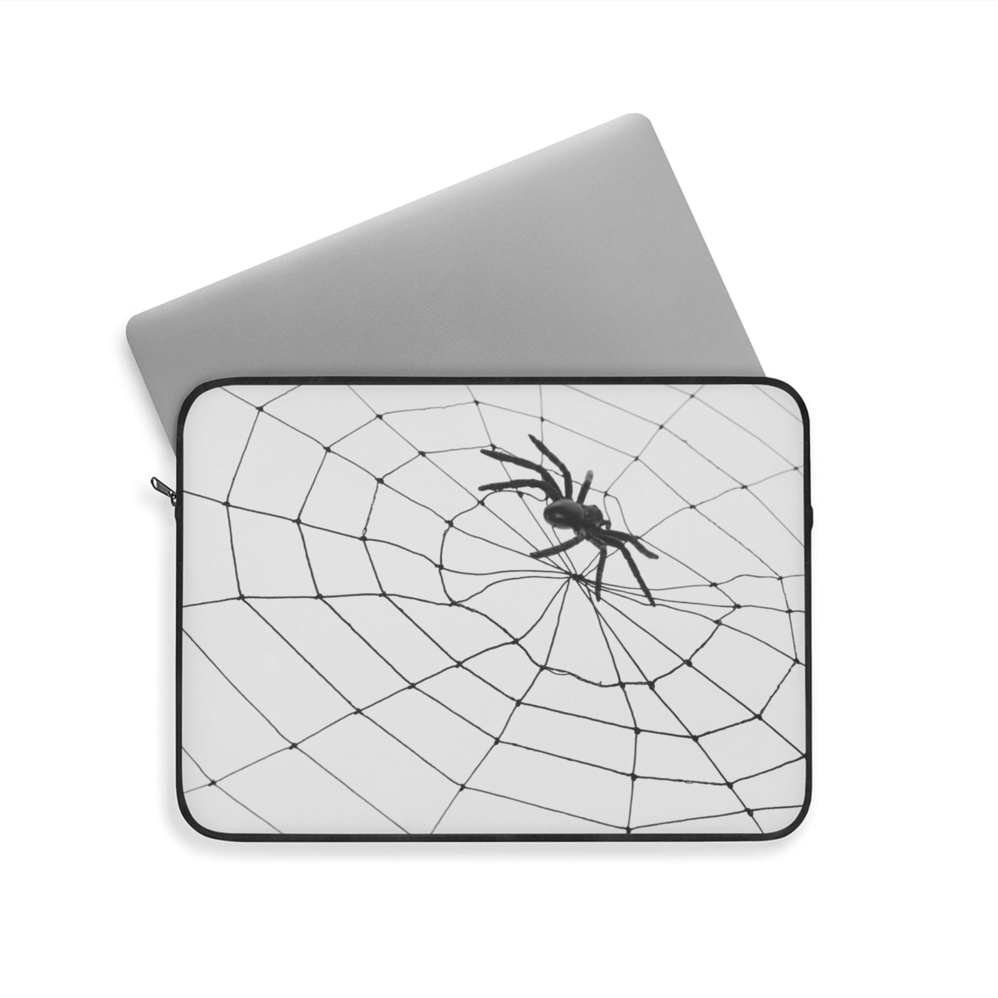 Spider in Web on White  Laptop Sleeve | Unique Laptop Case for Teens, Gift for Artists, Computer Sleeve, Geeky Tech Accessories