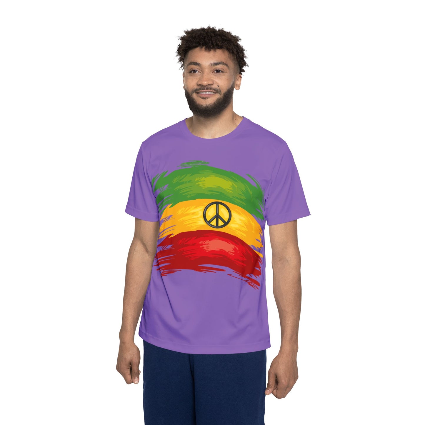 Purple Rasta Peace Men's Sports Jersey, Casual Tee, Athletic Wear, Music Festival Shirt, Gift for Him, Summer Sports Apparel