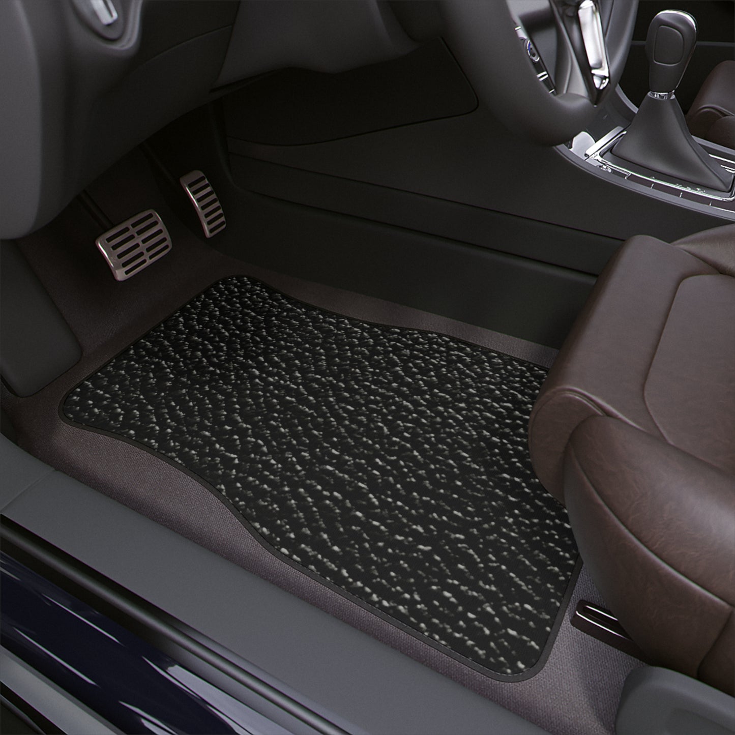Black Leather Look, Stylish Car Floor Mat, Durable Auto Accessory, Custom Vehicle Mats, Car Interior Decor, Unique Gift for Car Lovers