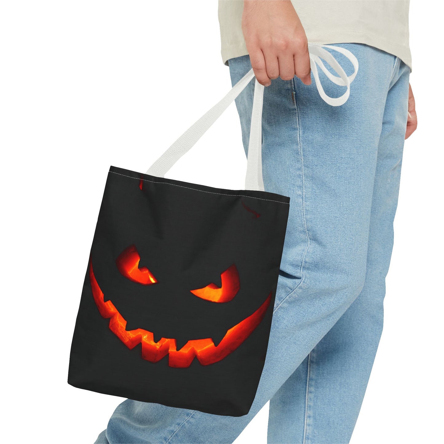 Halloween Pumpkin Tote Bag, Spooky Bag, Trick or Treat, Fall Fashion, Halloween Party Decoration, Ghostly Gift Idea