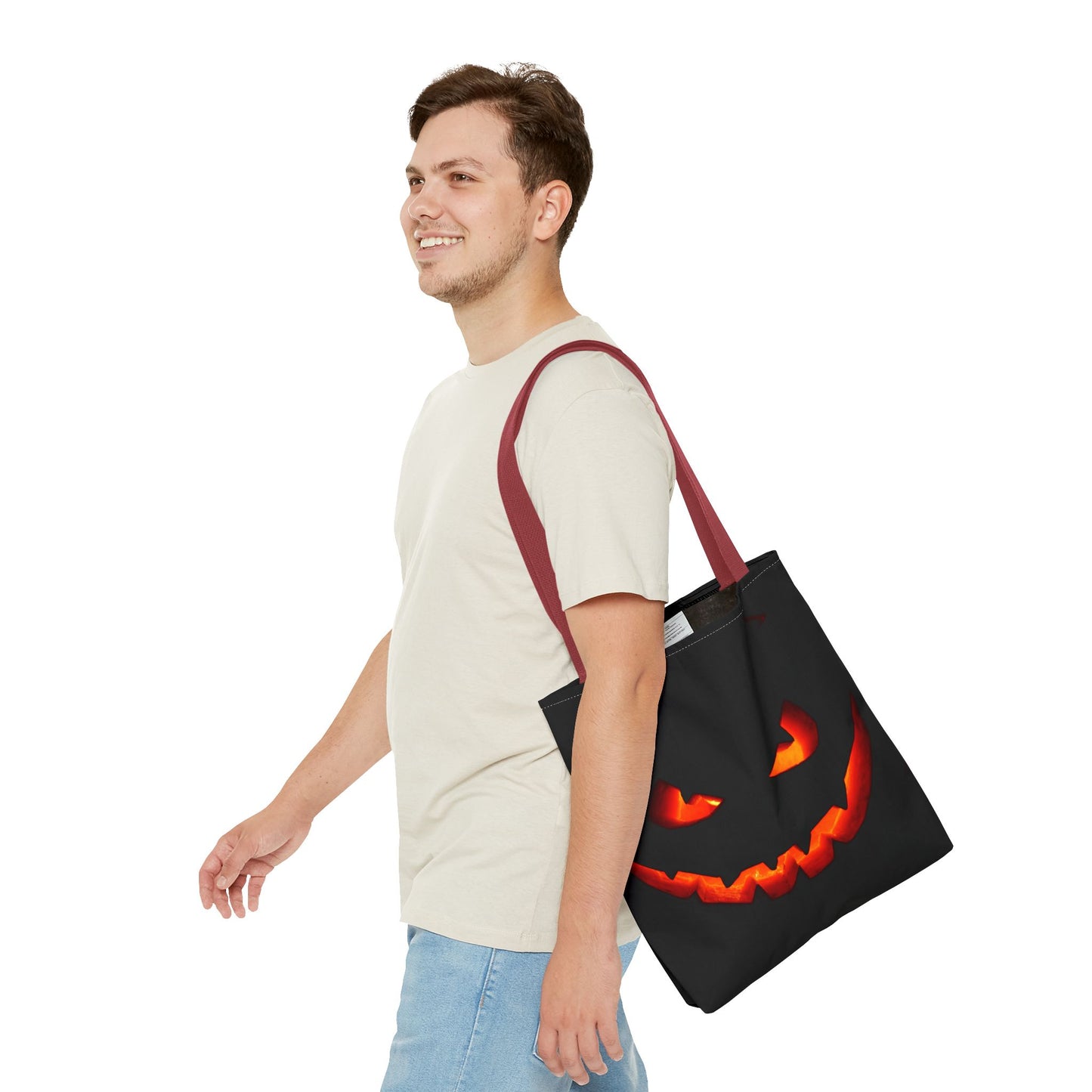 Halloween Pumpkin Tote Bag, Spooky Bag, Trick or Treat, Fall Fashion, Halloween Party Decoration, Ghostly Gift Idea