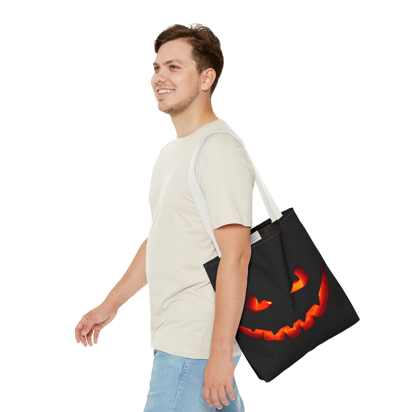 Halloween Pumpkin Tote Bag, Spooky Bag, Trick or Treat, Fall Fashion, Halloween Party Decoration, Ghostly Gift Idea