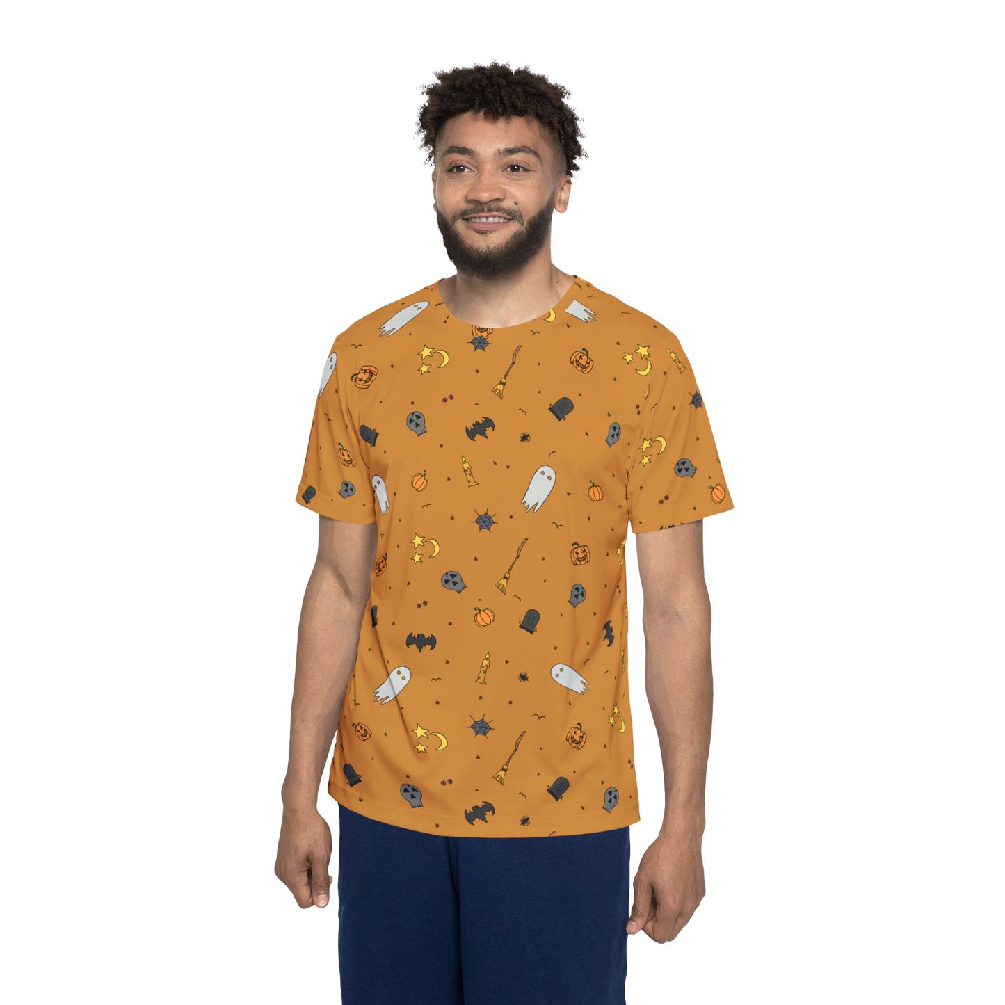 Halloween Men's Sports Jersey, Spooky Shirt for Men, Fall Jersey, Halloween Costume, Unique Graphic Tee, Trick or Treat Shirt