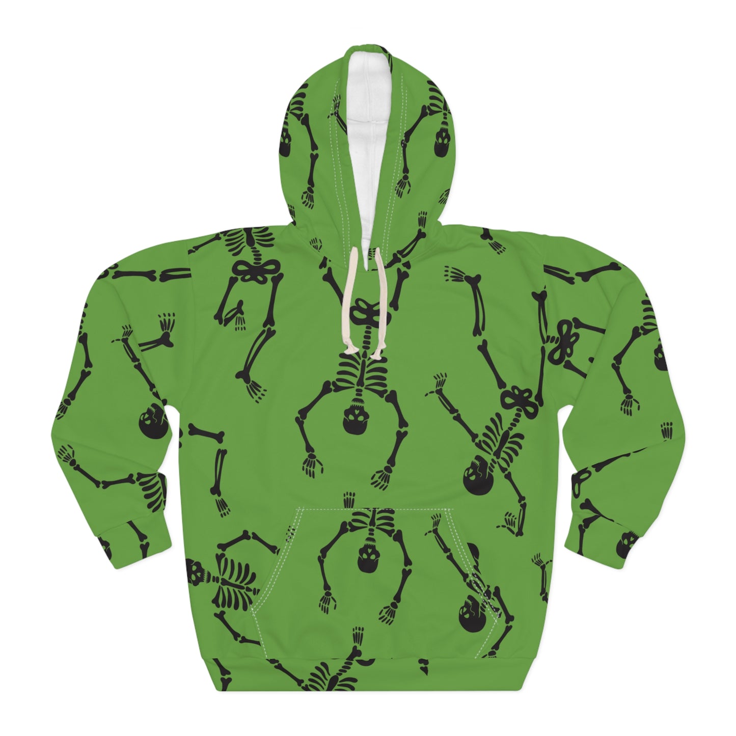 Green Halloween Skeleton Hoodie, Unisex Pullover, Spooky Fashion, Autumn Style, Cozy Fall Wear, Perfect for Parties