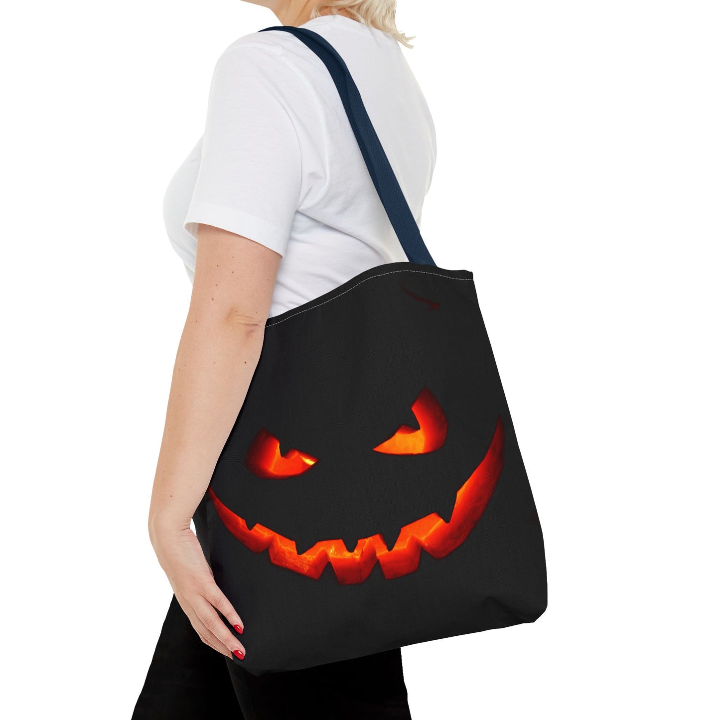 Halloween Pumpkin Tote Bag, Spooky Bag, Trick or Treat, Fall Fashion, Halloween Party Decoration, Ghostly Gift Idea