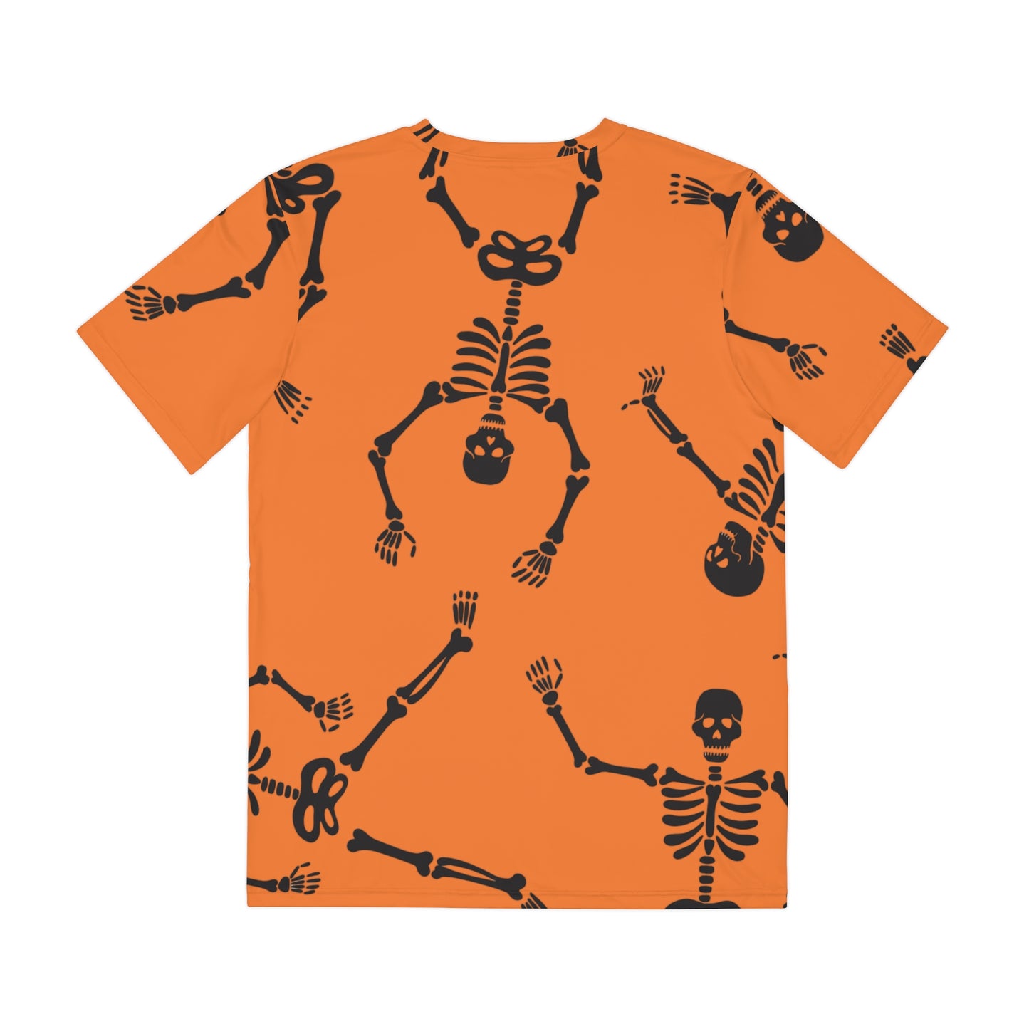 Orange Halloween Skeleton Tee, Fun Unisex Shirt, Spooky Graphic T-Shirt, Casual Costume Top, Perfect for Halloween Parties, Festive Wear