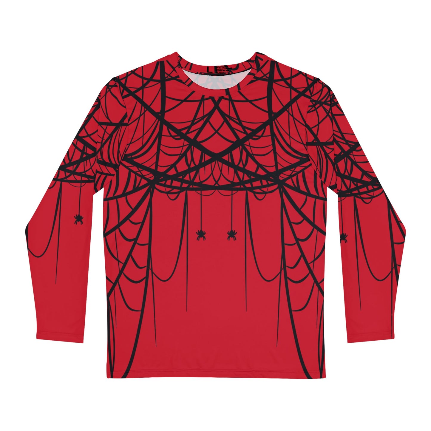 Men's Red Long Sleeve Shirt with Double Spiderweb Design - Perfect for Halloween, Casual Wear, Gifts, and Parties