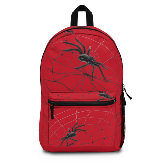 Spider Web on Dark Red Backpack, Stylish Daypack for Spooky Season, Ideal for Halloween, School, and Travel, Trendy Gift for Kids and Teens