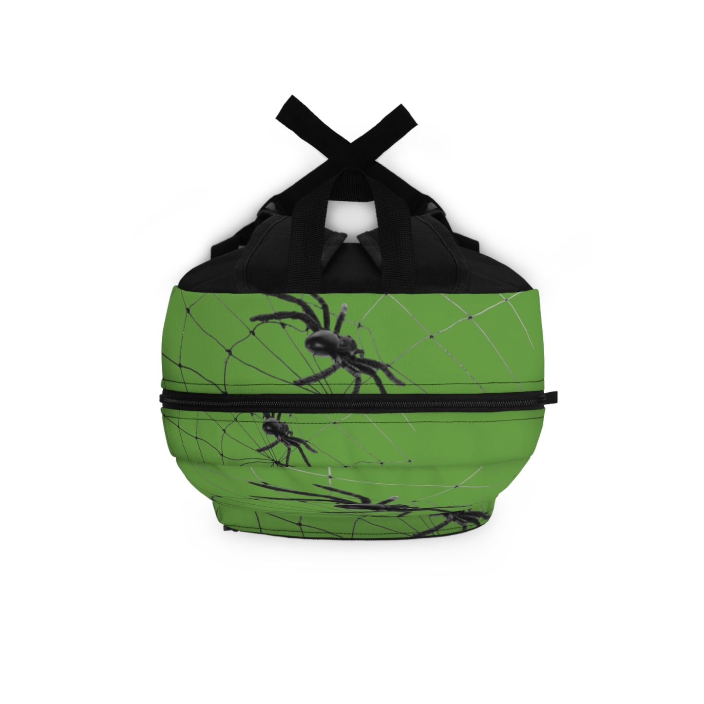 Spider Web on Green Backpack, Stylish Daypack for Spooky Season, Ideal for Halloween, School, and Travel, Trendy Gift for Kids and Teens