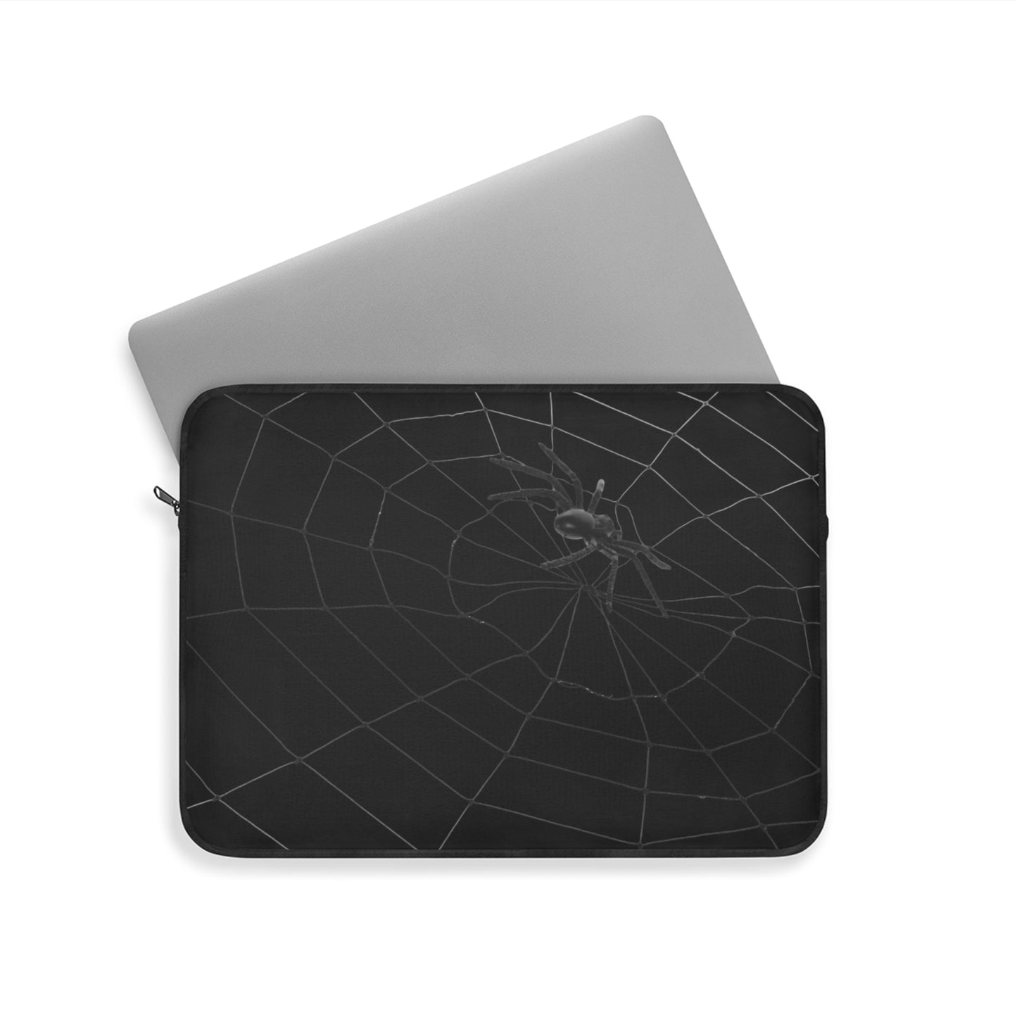 Spider in Web on Black Laptop Sleeve | Unique Laptop Case for Teens, Gift for Artists, Computer Sleeve, Geeky Tech Accessories