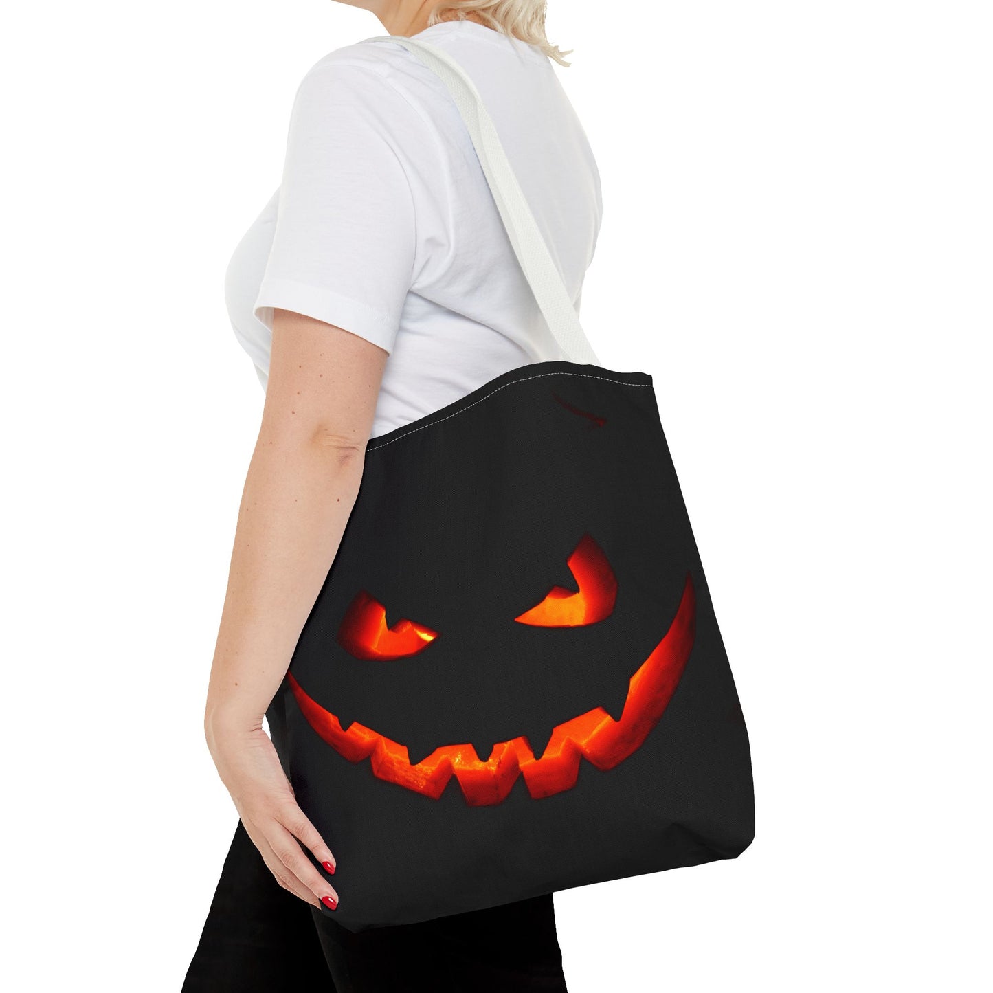 Halloween Pumpkin Tote Bag, Spooky Bag, Trick or Treat, Fall Fashion, Halloween Party Decoration, Ghostly Gift Idea