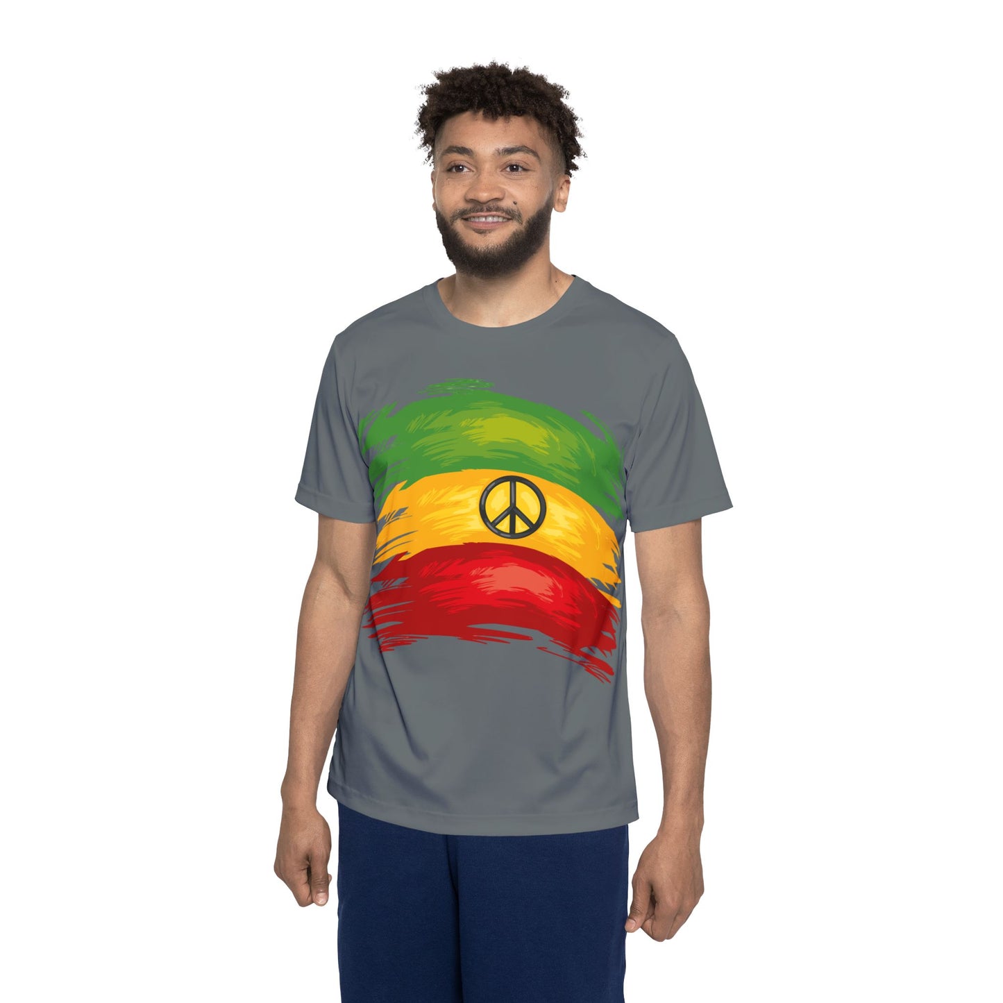 Dark Grey Rasta Peace Men's Sports Jersey, Casual Tee, Athletic Wear, Music Festival Shirt, Gift for Him, Summer Sports Apparel