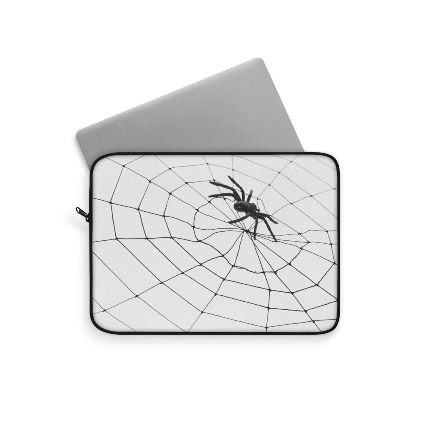 Spider in Web on White  Laptop Sleeve | Unique Laptop Case for Teens, Gift for Artists, Computer Sleeve, Geeky Tech Accessories