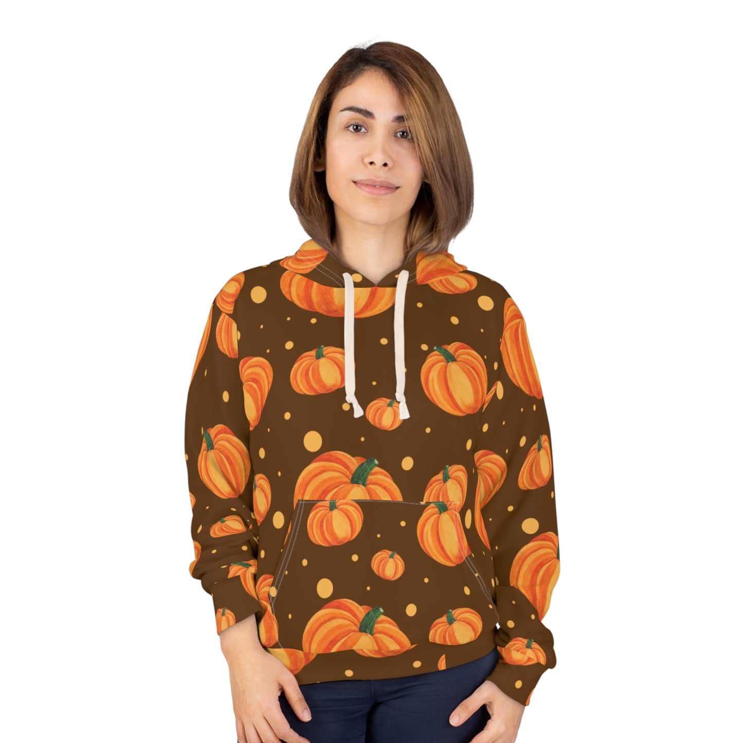 Brown Pumpkin Spice Pullover Hoodie, Cozy Fall Apparel, Unisex Harvest Hoodie, Autumn Fashion, Halloween Sweater, Pumpkin Patch Hoodie