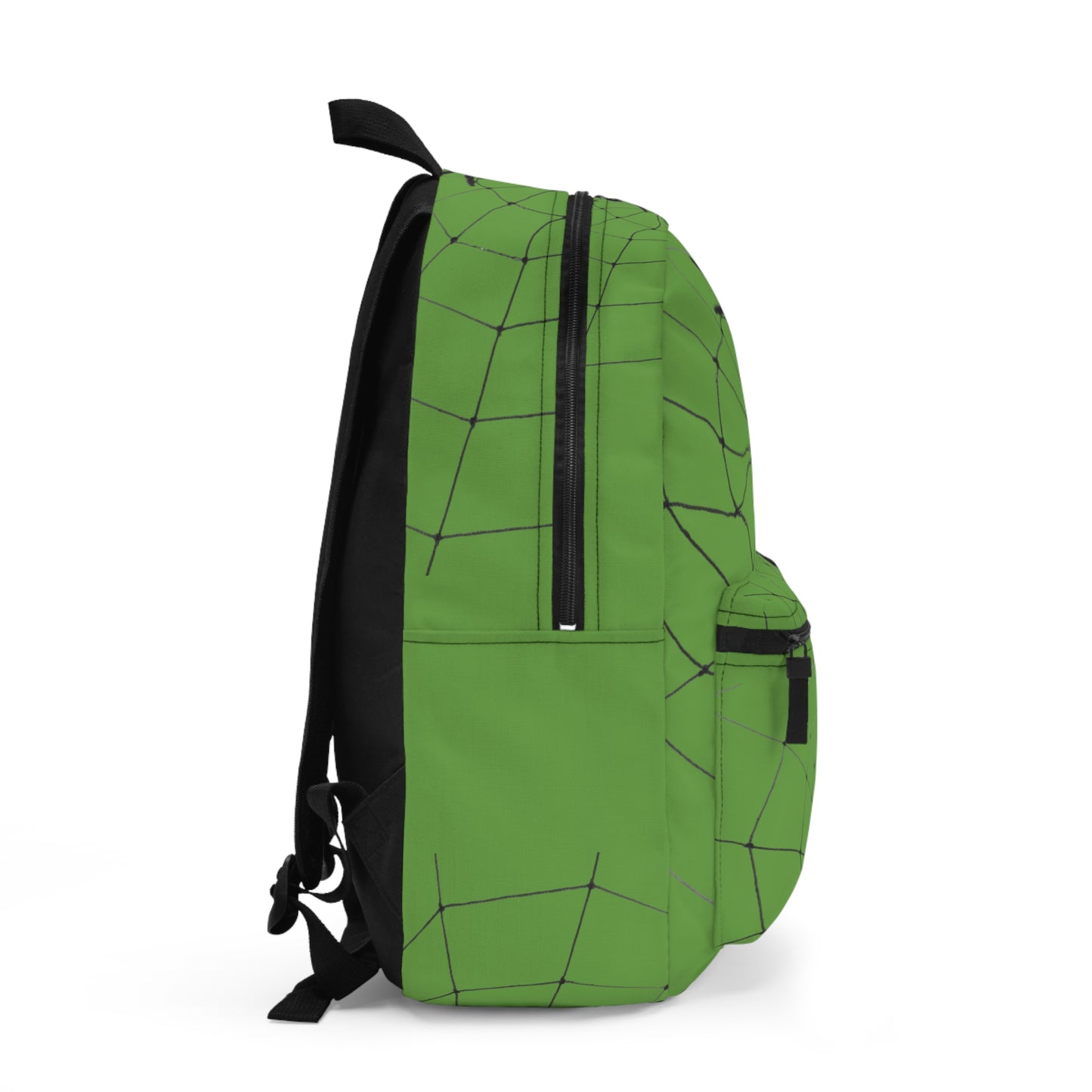 Spider Web on Green Backpack, Stylish Daypack for Spooky Season, Ideal for Halloween, School, and Travel, Trendy Gift for Kids and Teens