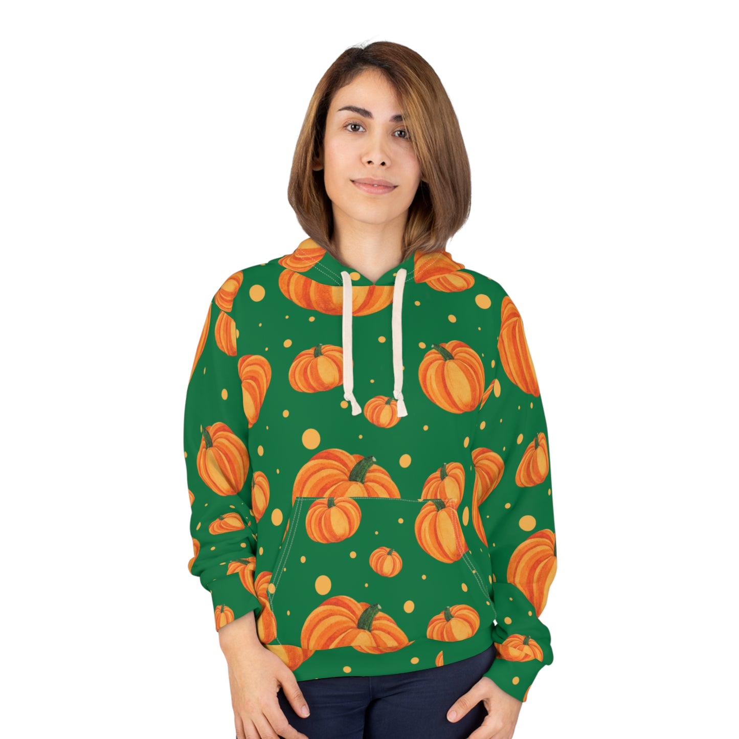 Green Pumpkin Spice Pullover Hoodie, Cozy Fall Apparel, Unisex Harvest Hoodie, Autumn Fashion, Halloween Sweater, Pumpkin Patch Hoodie