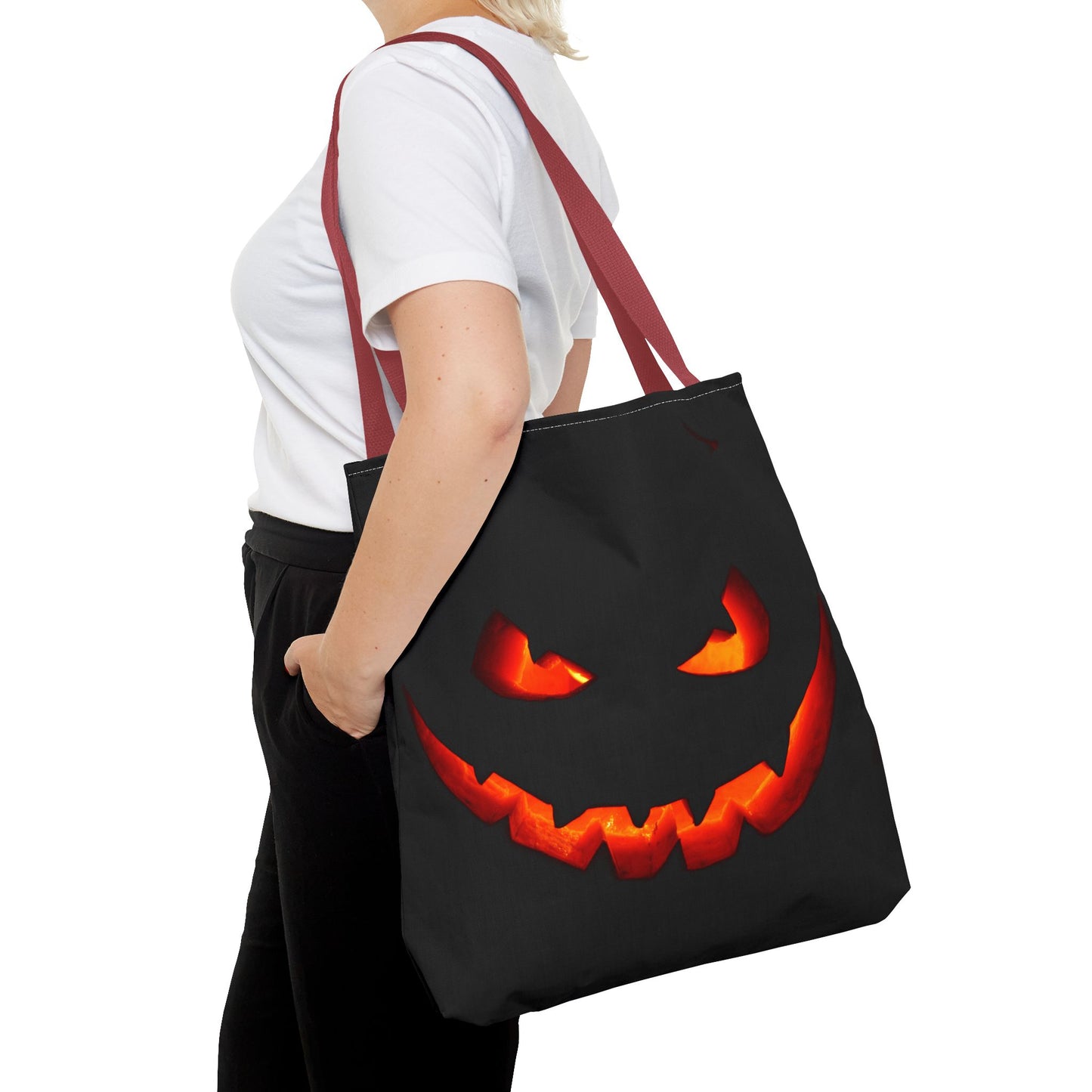 Halloween Pumpkin Tote Bag, Spooky Bag, Trick or Treat, Fall Fashion, Halloween Party Decoration, Ghostly Gift Idea