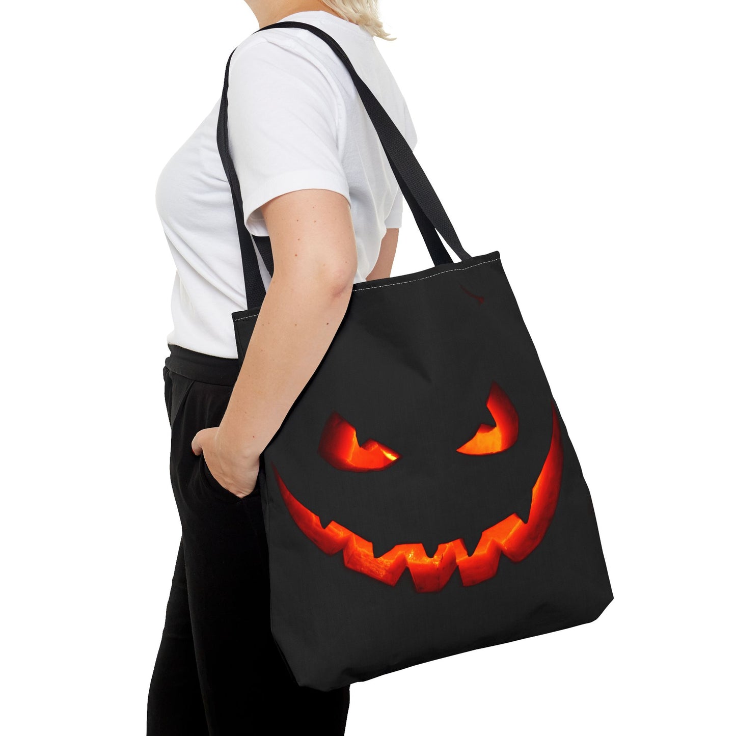 Halloween Pumpkin Tote Bag, Spooky Bag, Trick or Treat, Fall Fashion, Halloween Party Decoration, Ghostly Gift Idea