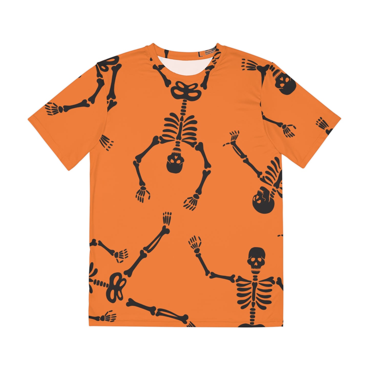 Orange Halloween Skeleton Tee, Fun Unisex Shirt, Spooky Graphic T-Shirt, Casual Costume Top, Perfect for Halloween Parties, Festive Wear