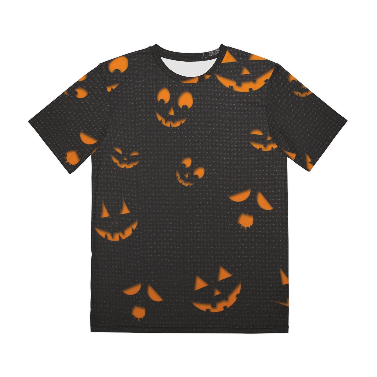 Halloween Graphic Tee for Men, Spooky Polyester Shirt, Night Out Outfit, Pumpkin Print Top, Unique Gift for Halloween Lovers