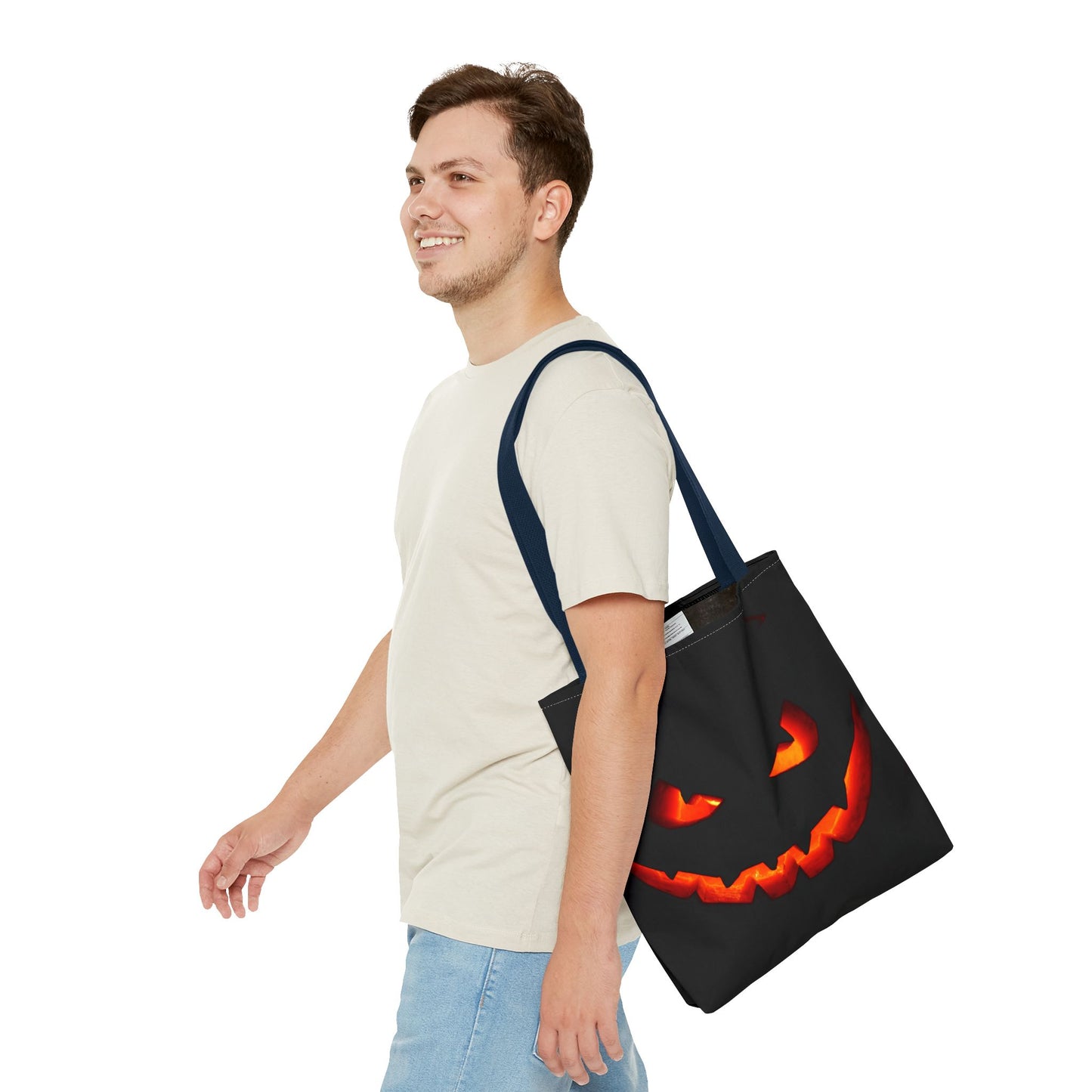 Halloween Pumpkin Tote Bag, Spooky Bag, Trick or Treat, Fall Fashion, Halloween Party Decoration, Ghostly Gift Idea